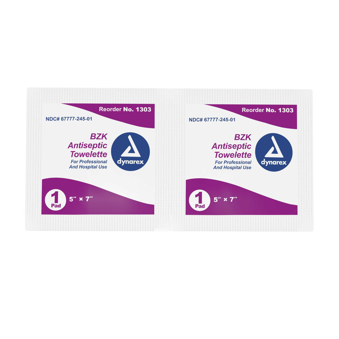 670150 - Dynarex - Dynarex Antiseptic Skin Towelette, BZK 0.13% Strength, Pad Size 5 x 7'', Scented, 100 Individual Packets per Case, 10 Boxes per Case, Case of 10, (CS)