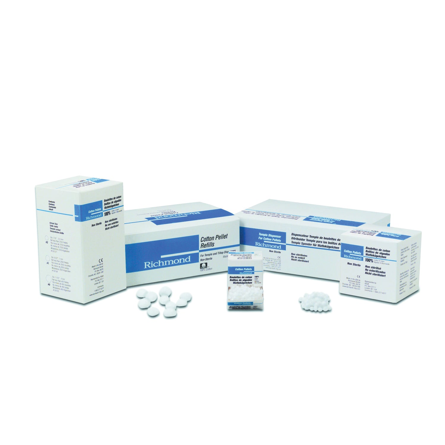 100106 - Richmond Dental - Cotton Pellet, Size 1, 9/32" Dia, 2000/bx    , bx
