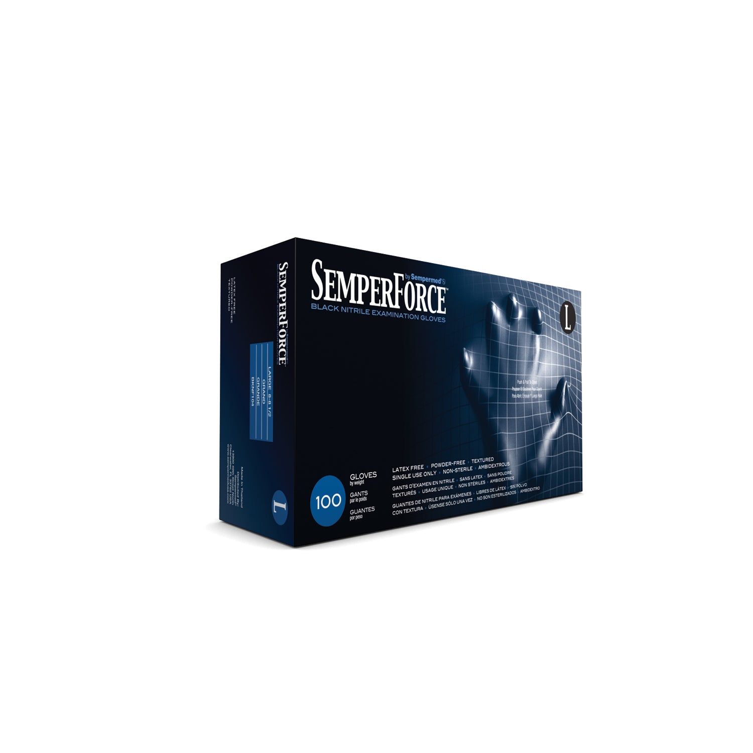 BKNF104 - Harps USA, Inc. - Exam Glove, Nitrile, Large, Black, 100/bx, 10 bx/cs    , cs