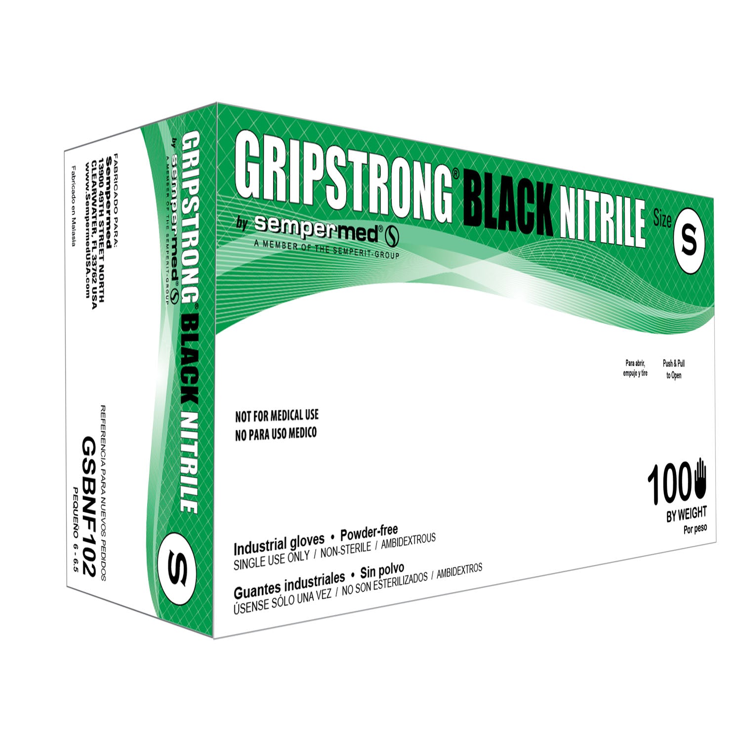 GSBNF102 - Harps USA, Inc. - General Purpose Glove, Nitrile, Powder-Free, Textured, Black, Small, 100/bx, 10 bx/cs    , cs