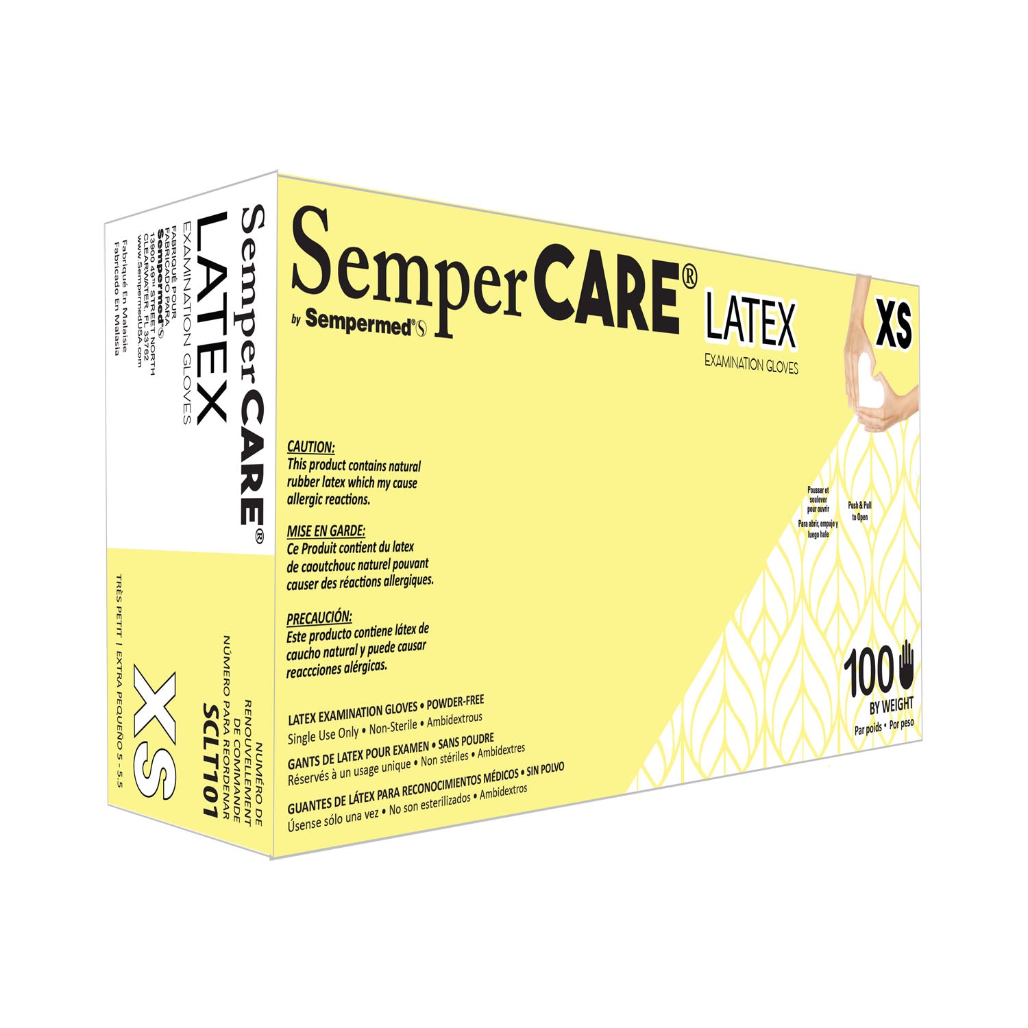 SCLT101 - Harps USA, Inc. - Exam Glove, Latex, Powder-Free (PF), Textured, X-Small, 100/bx, 10 bx/cs    , cs