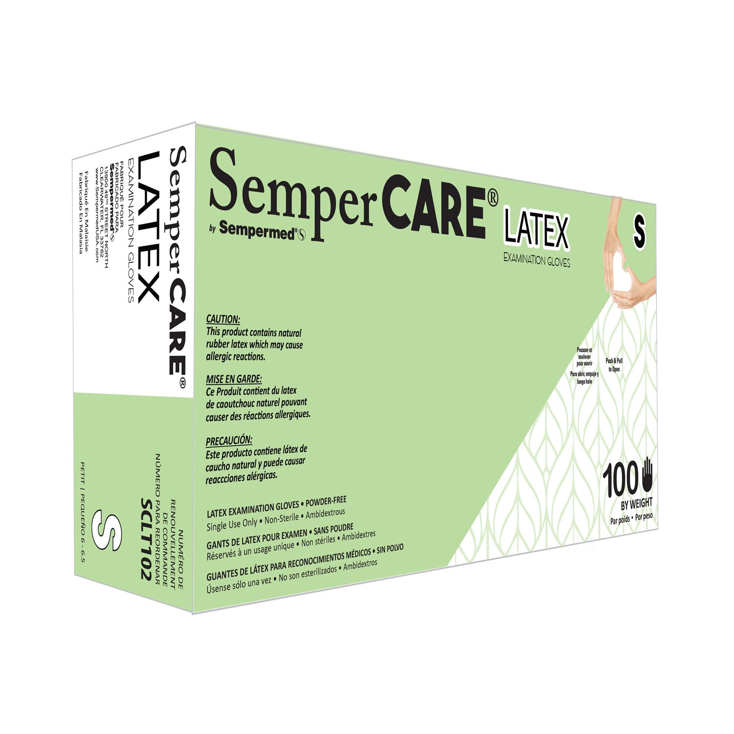 SCLT102 - Harps USA, Inc. - Exam Glove, Latex, Powder-Free (PF), Textured, Small, 100/bx, 10 bx/cs    , cs