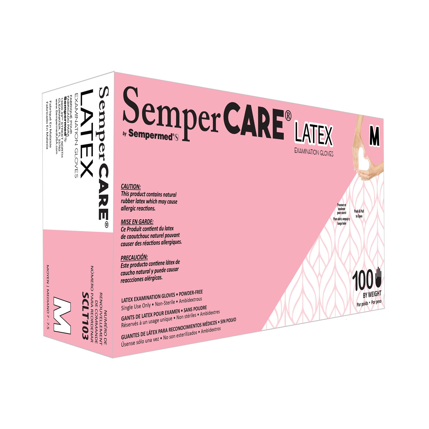 SCLT103 - Harps USA, Inc. - Exam Glove, Latex, Powder-Free (PF), Textured, Medium, 100/bx, 10 bx/cs (70 cs/plt)    , cs