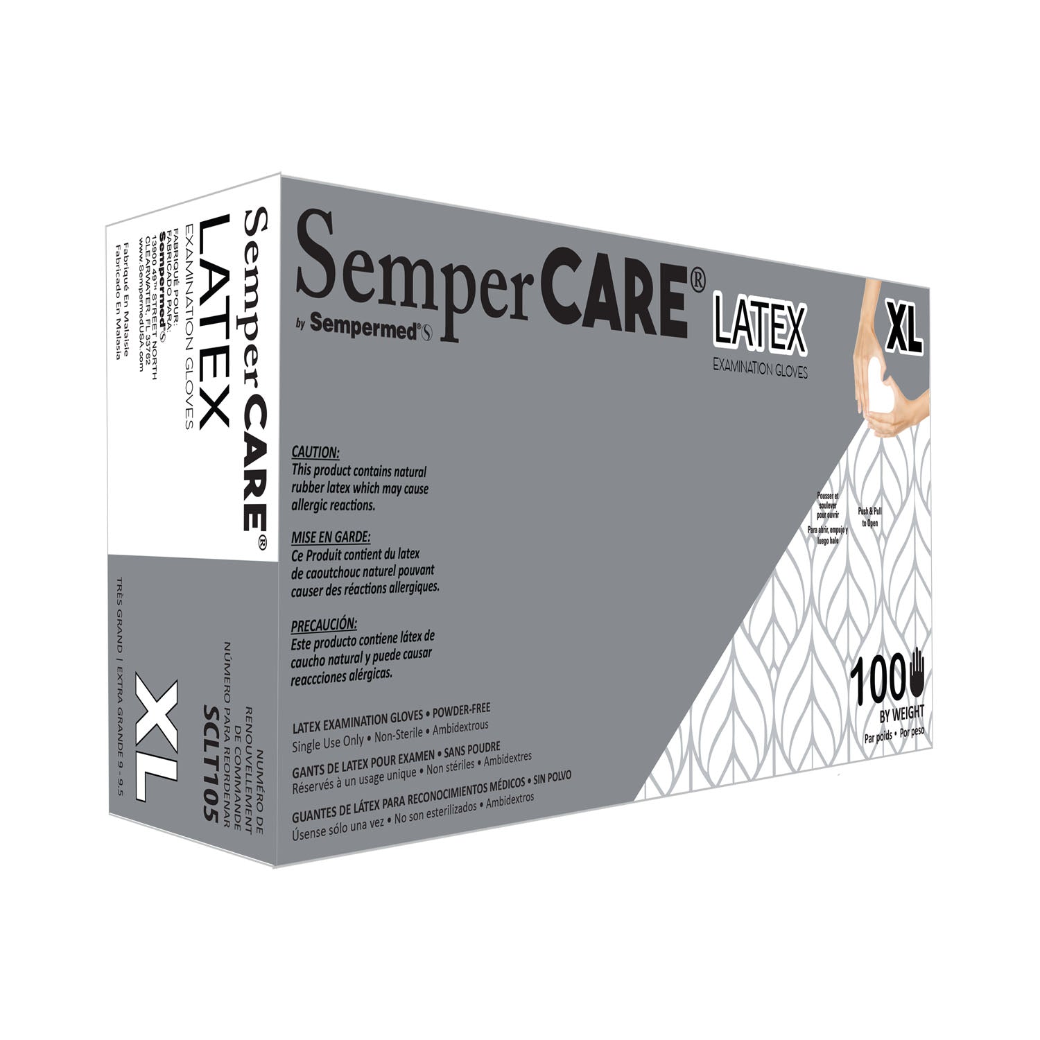 SCLT105 - Harps USA, Inc. - Exam Glove, Latex, Powder-Free (PF), Textured, X-Large, 100/bx, 10 bx/cs (84 cs/plt)    , cs