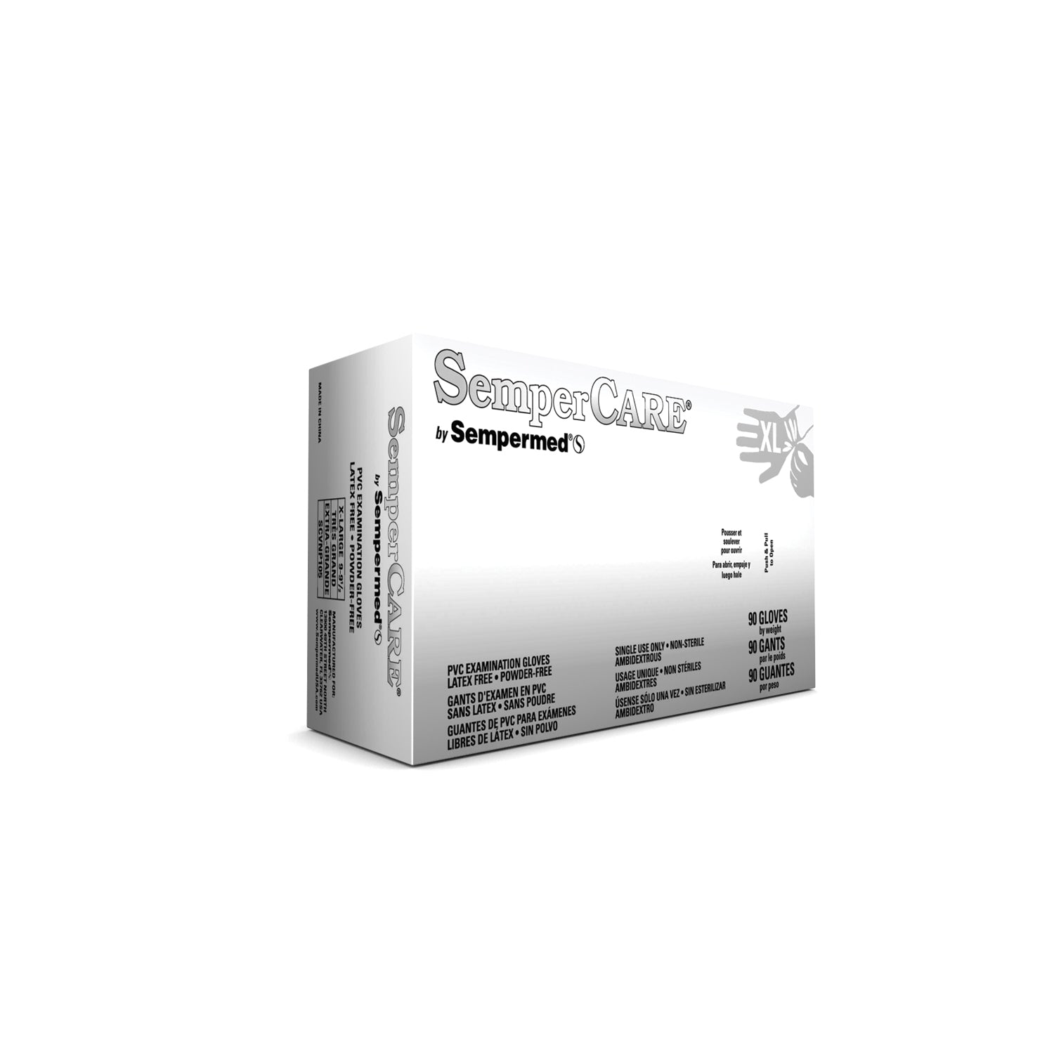 SCVNP105 - Harps USA, Inc. - Guante de examen de vinilo liso, extragrande, sin polvo (PF), puño con reborde, ambidiestro, 90 unidades por caja, 10 unidades por caja (60 unidades por pliego).