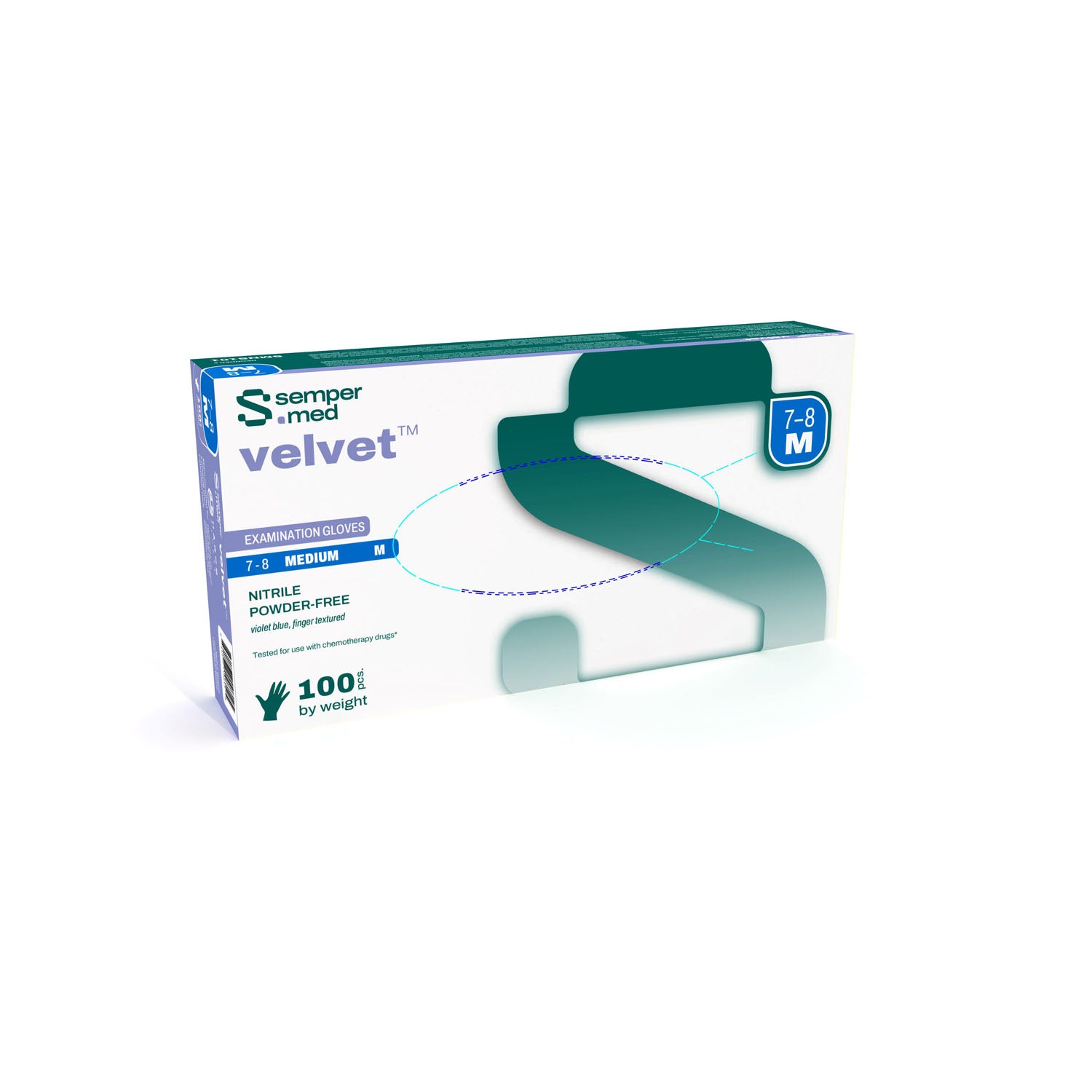 SMNS103 - Harps USA, Inc. - 檢查手套，丁腈橡膠，無粉（PF），指尖紋理，捲邊袖口，中號，100隻/盒，10盒/箱（96箱/層）（即將停產），箱裝