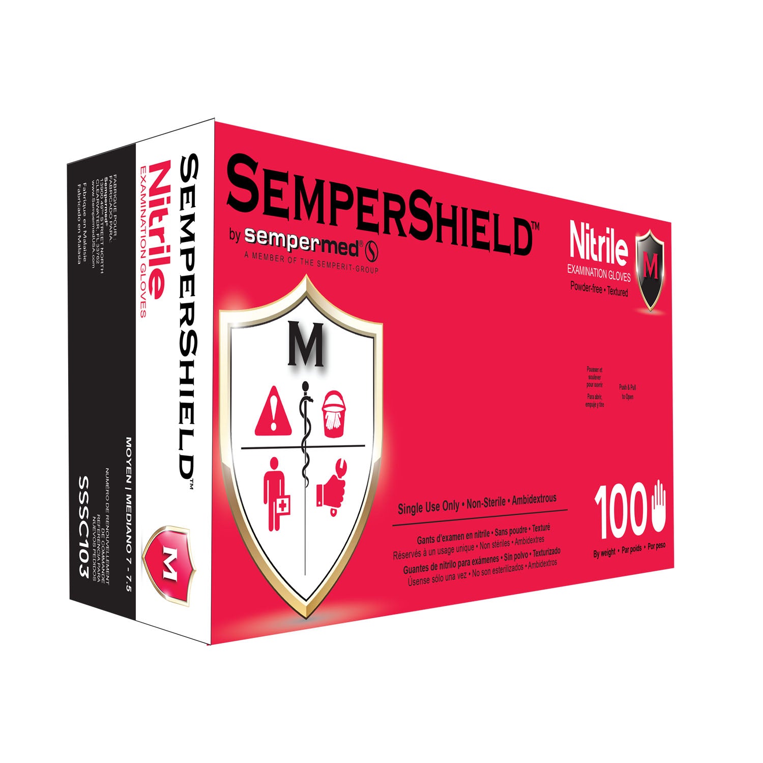 SSSC103 - Harps USA, Inc. - 醫用手套，丁腈材質，中號，藍色，100隻/盒，10盒/箱，箱裝