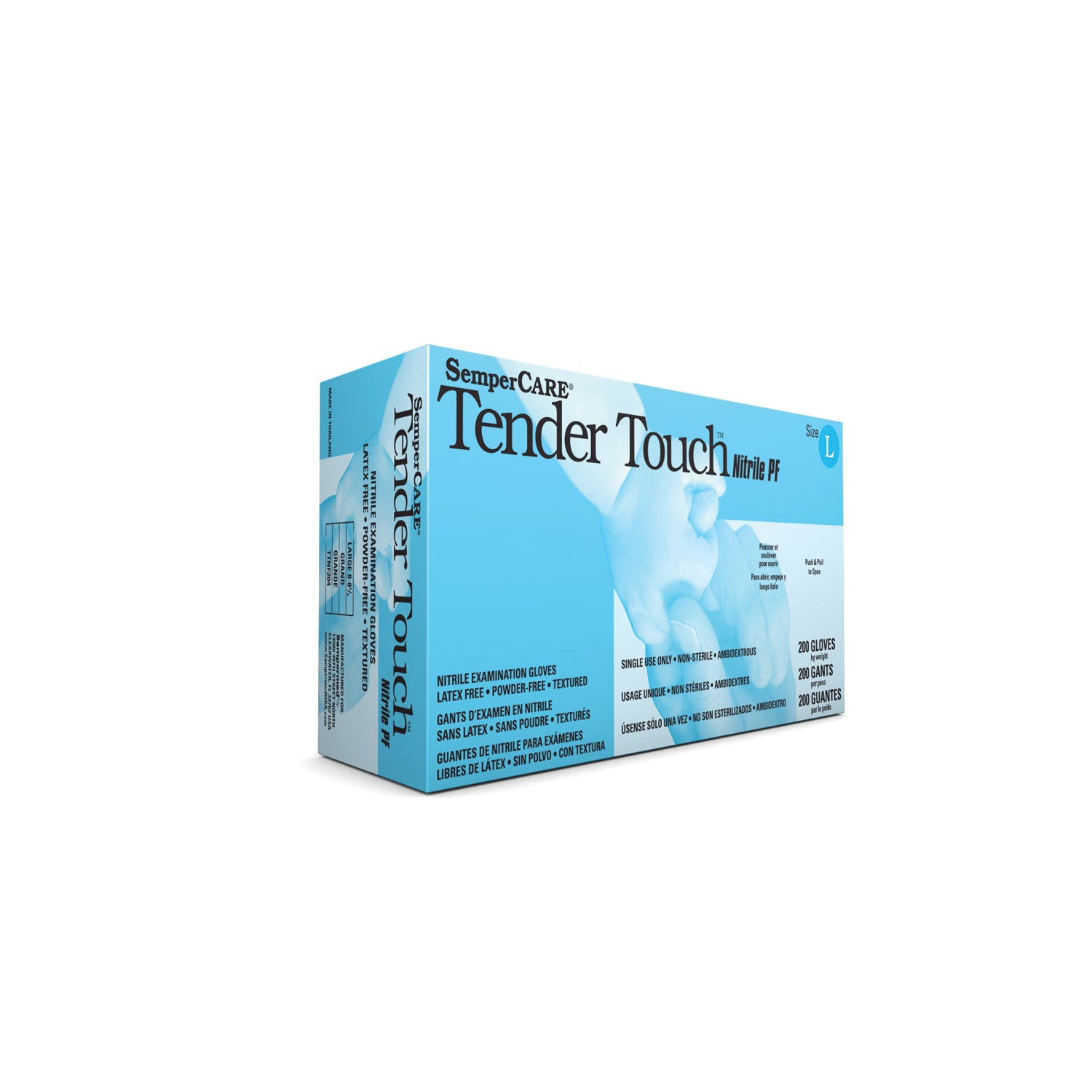 TTNF204 - Harps USA, Inc. - Exam Glove, Nitrile, Large, Powder Free (PF), Beaded Cuff, Textured Fingers, Ambidextrous, 200/bx, 10 bx/cs (60 cs/plt)    , cs