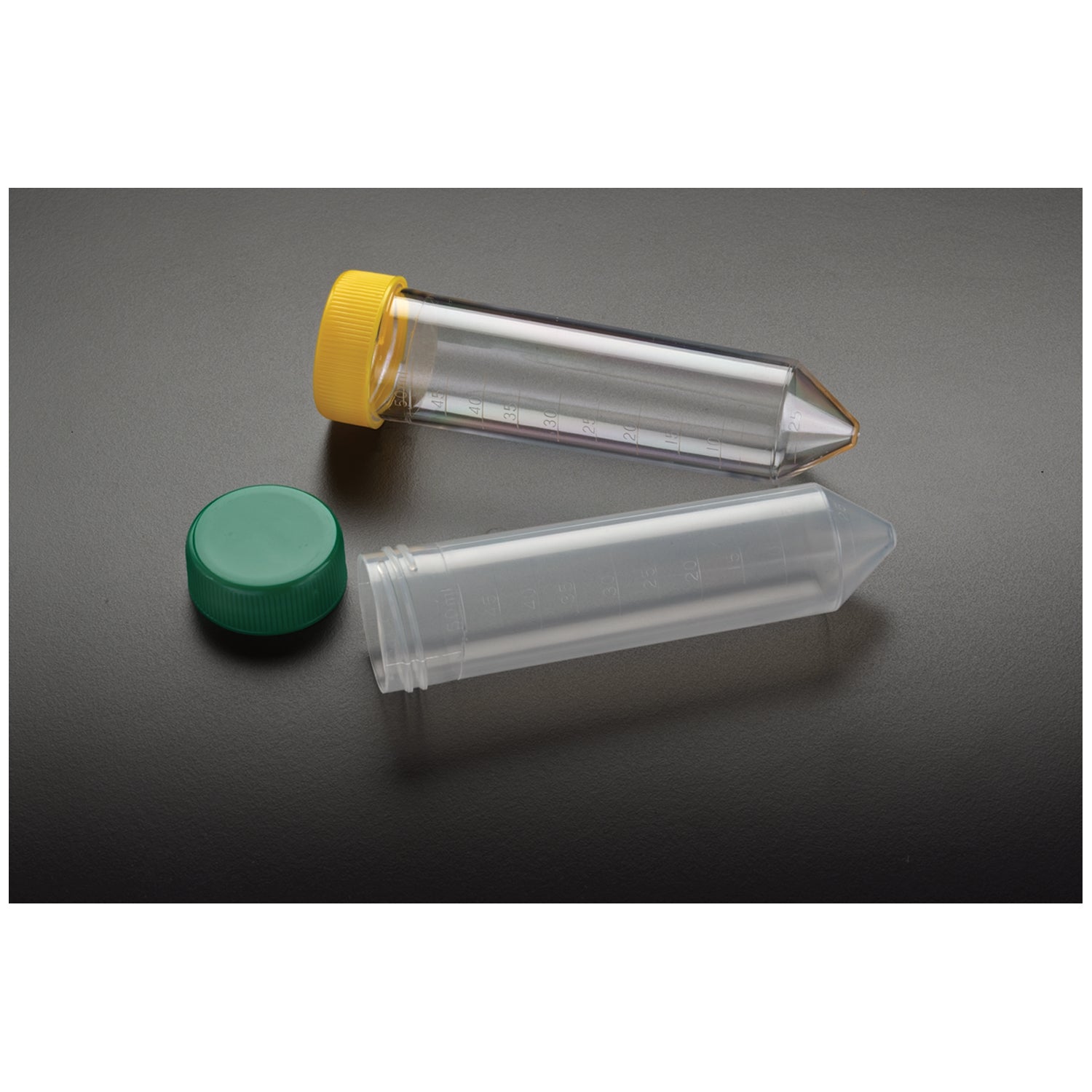 T420-1 - Simport Scientific - 50mL Centrifuge Tube, Sterile, Polystyrene, Green Cap, 25/rack, 20 rack/cs    , cs
