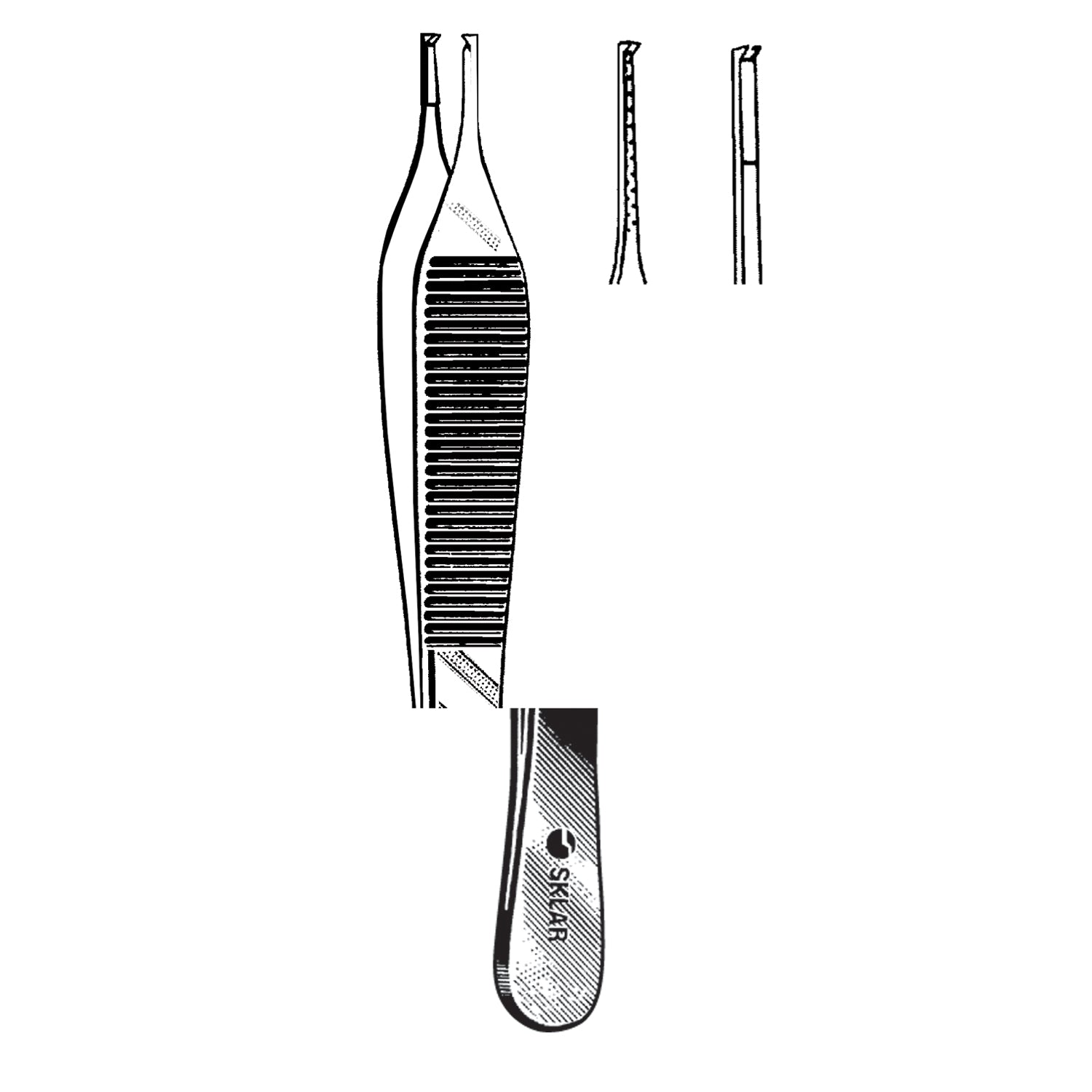 50-3048 - Sklar Instruments - Adson Tissue Forceps, Serrated,1X2 Teeth, 4.75" (DROP SHIP ONLY)    , ea