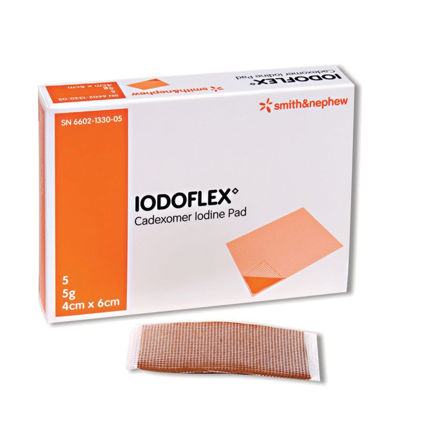 6602133005 - Smith & Nephew, Inc. - Iodoflex Wound Pad, 5 x 5gm (0.9% Cadexomer iodine), 5/bx, 12 bx/cs (US Only)    , cs