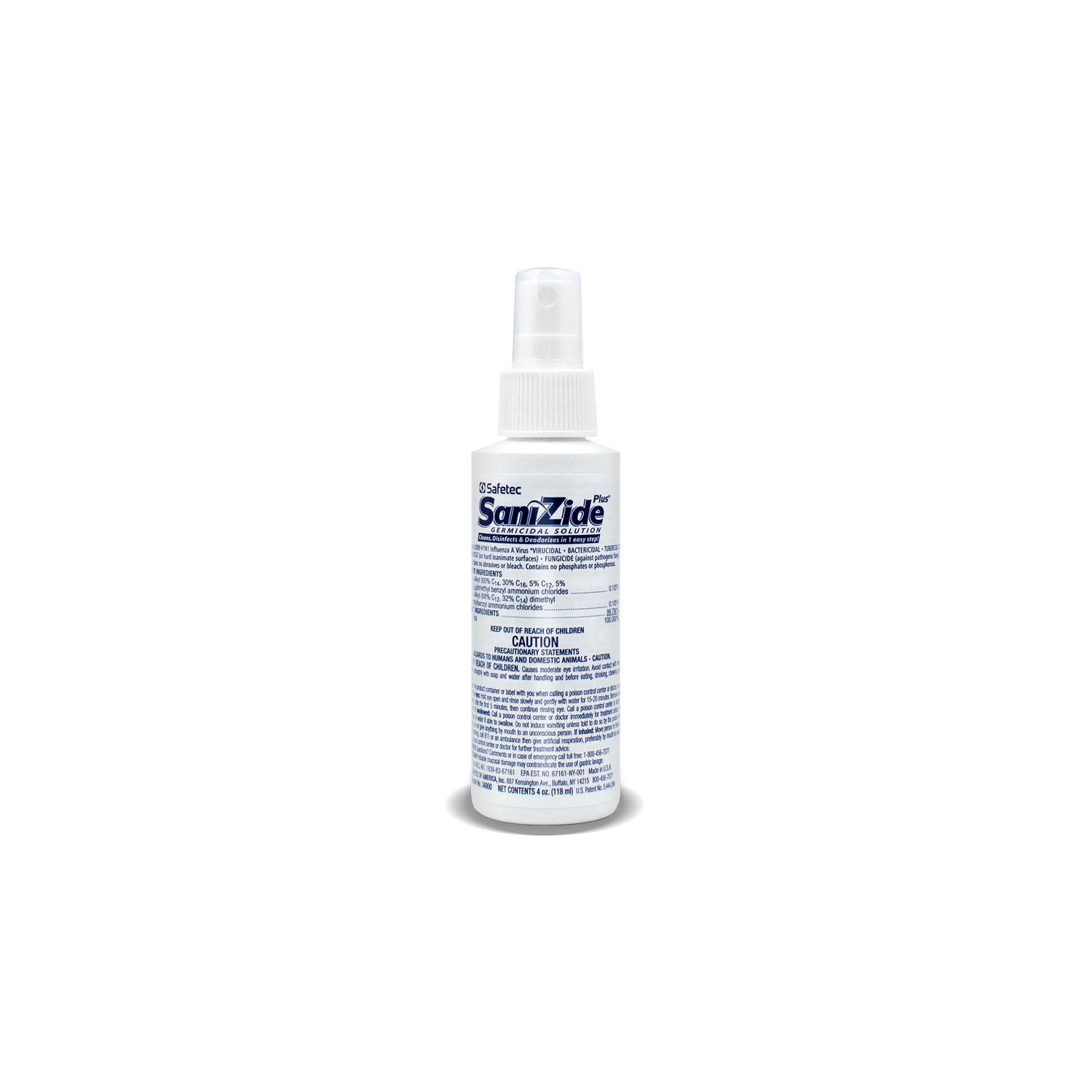 34800 - Safetec of America - SaniZide Plus, botella de 113 ml con pulverizador, 24 unidades (no disponible para la venta en Canadá), caja