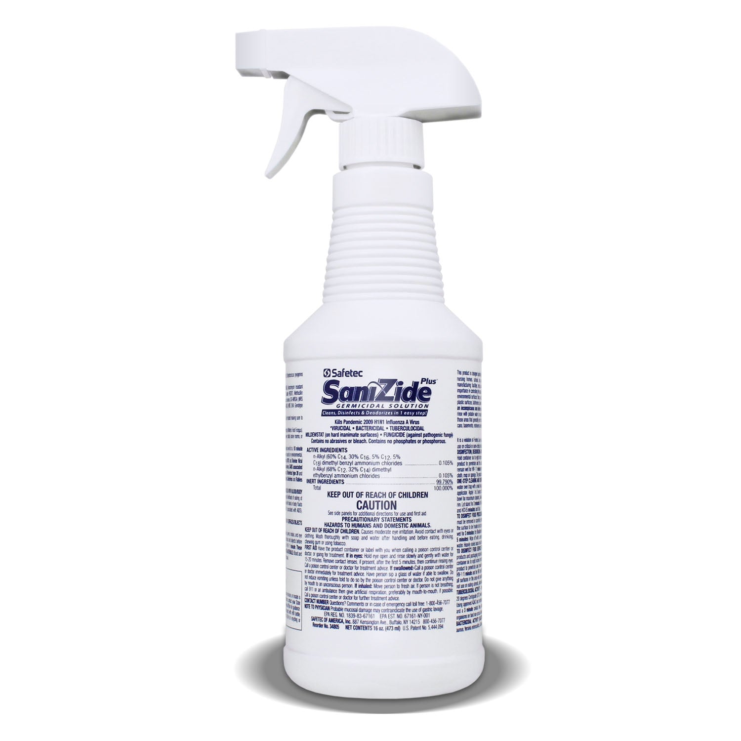 34810 - Safetec of America - SaniZide Plus, botella de 947 ml con pulverizador, 6 unidades (no disponible para la venta en Canadá), caja