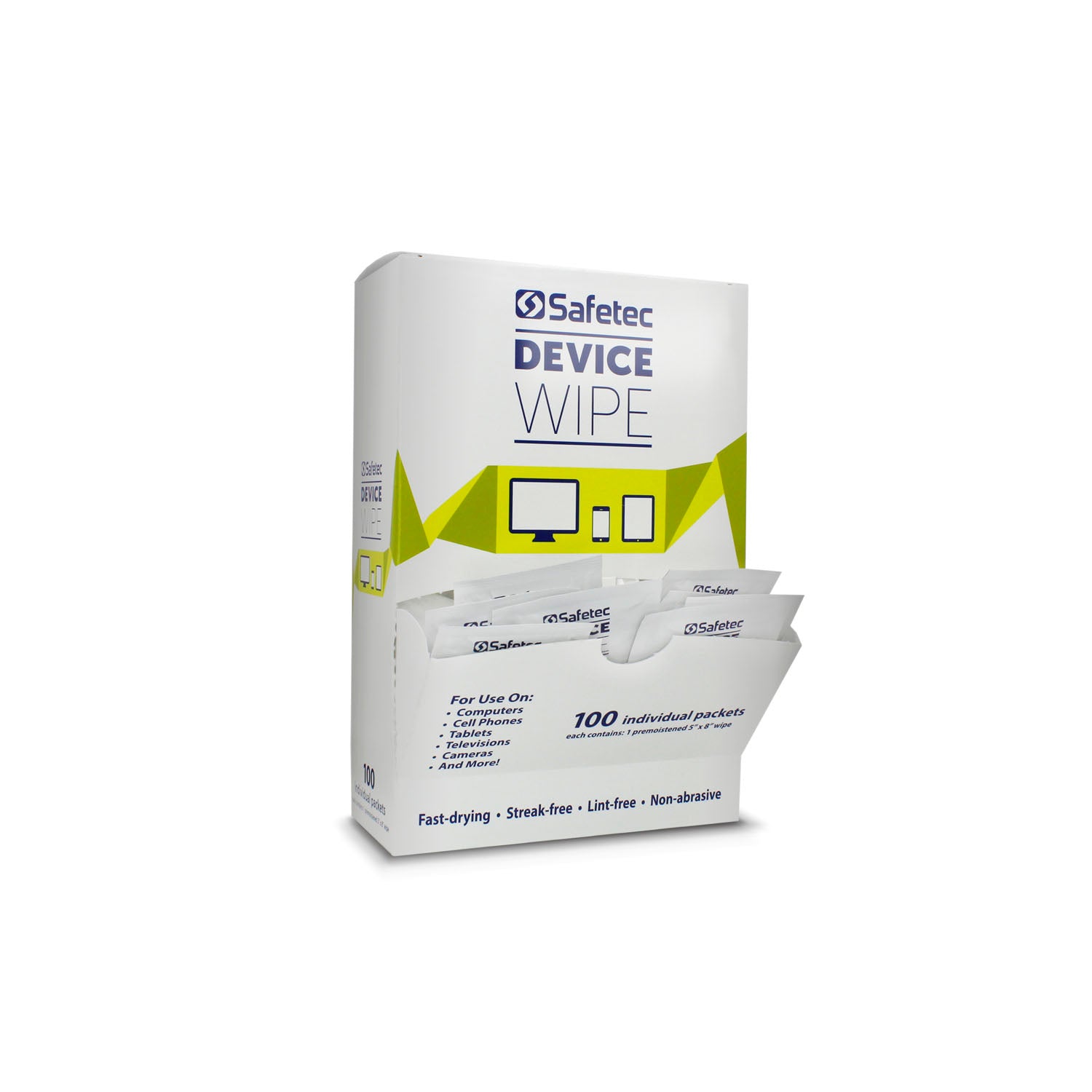 37006 - Safetec of America - Safetec® Device Wipe, 100/bx, 10 bx/cs (HAZMAT Fees Apply, cannot ship via Air or to AK, GU, HI, MP, PR, VI) (Available to Continental US & Canada dealers only)  REQUIRES HAZMAT SHIPMENT , cs