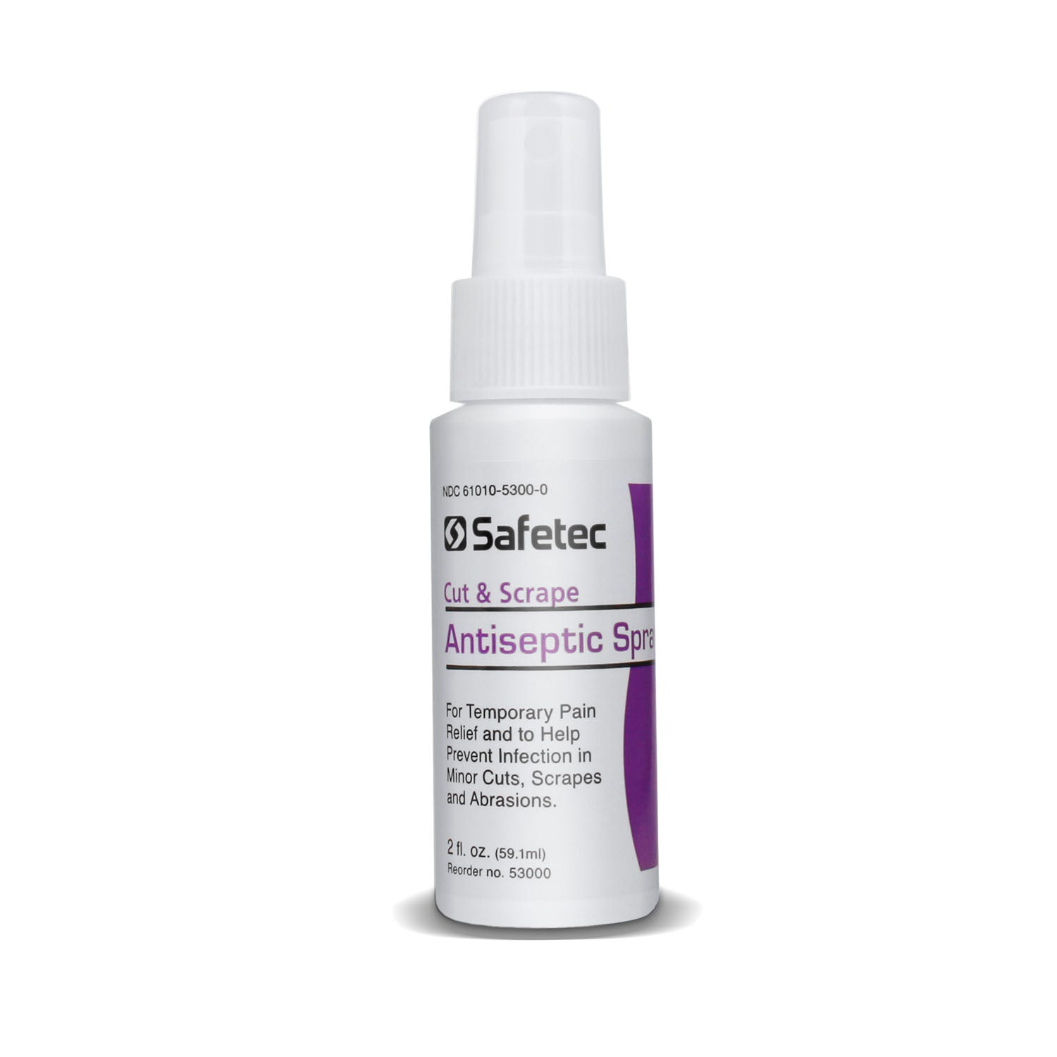 53000 - Safetec of America - Antiseptic Spray, 2 oz Spray Bottle, 24 btl/cs (Not Available for Sale into Canada) (HAZMAT Fees Apply, cannot ship via Air or to AK, GU, HI, MP, PR, VI)  REQUIRES HAZMAT SHIPMENT , cs