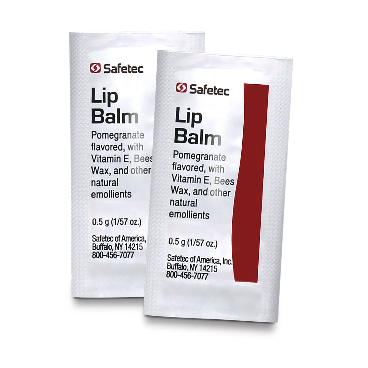53123 - Safetec of America - Lip Balm, .5g Pouch, Pomegranate Flavored, 144 pch/bx, 12 bx/cs (Not Available for Sale into Canada)    , cs