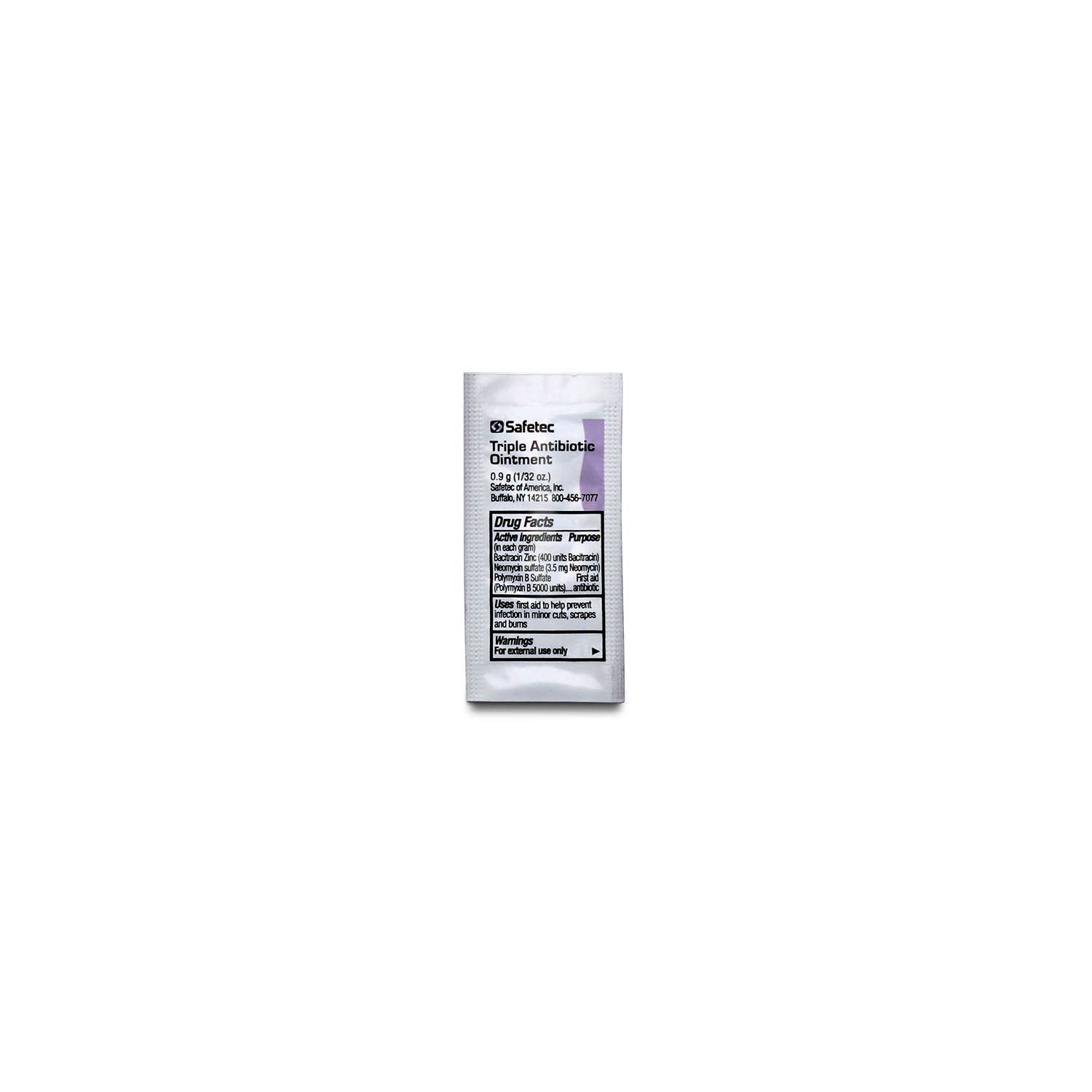 53204 - Safetec of America - Triple Antibiotic .9g Pouch, (bulk), 2000 pch/cs (Not Available for Sale into Canada)    , cs