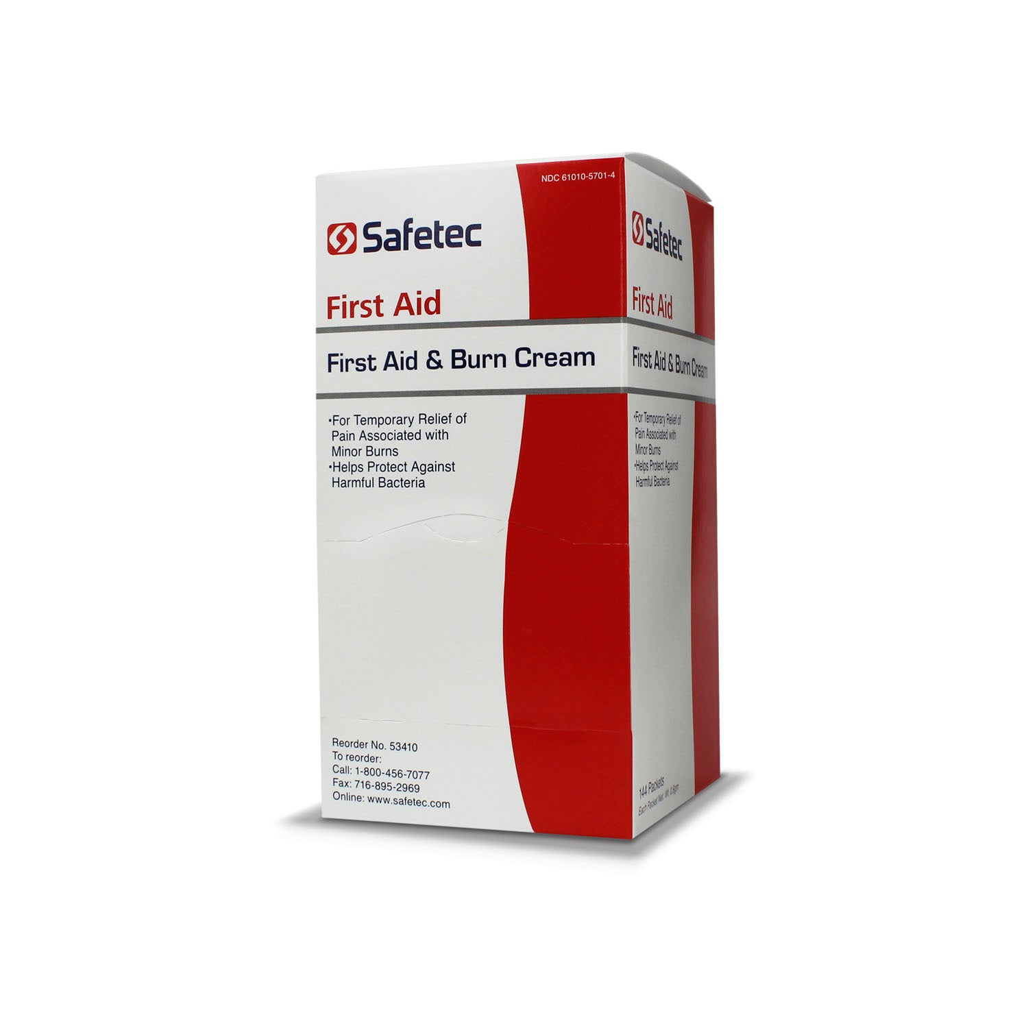 53410 - Safetec of America - First Aid & Burn Cream, .9g Pouch, 144 pch/bx, 12 bx/cs (Not Available for Sale into Canada)    , cs