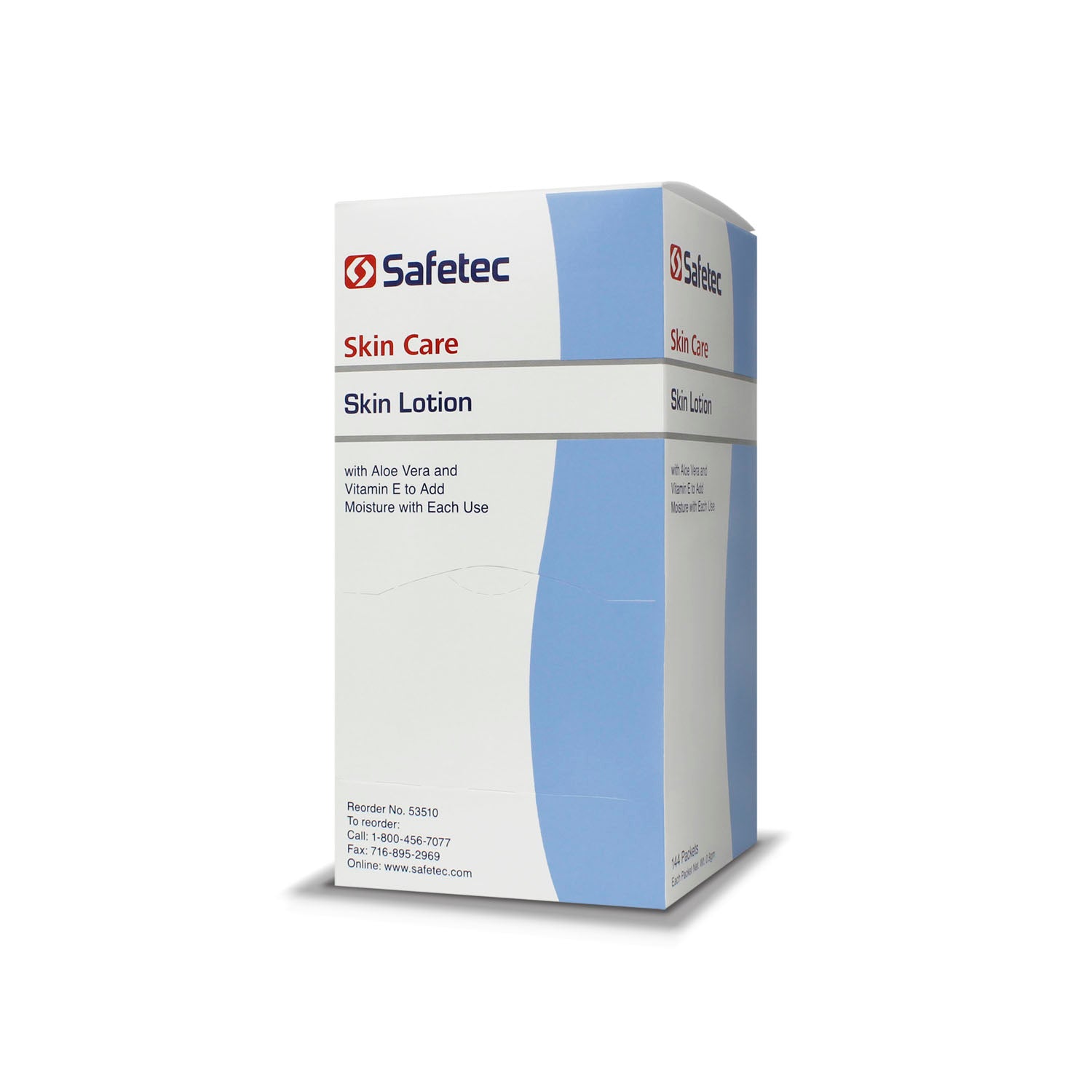 53510 - Safetec of America - Loción para la piel, 0,9 g, aroma a vainilla y almendra, 144 unidades por caja, 12 unidades por caja (no disponible para la venta en Canadá), caja