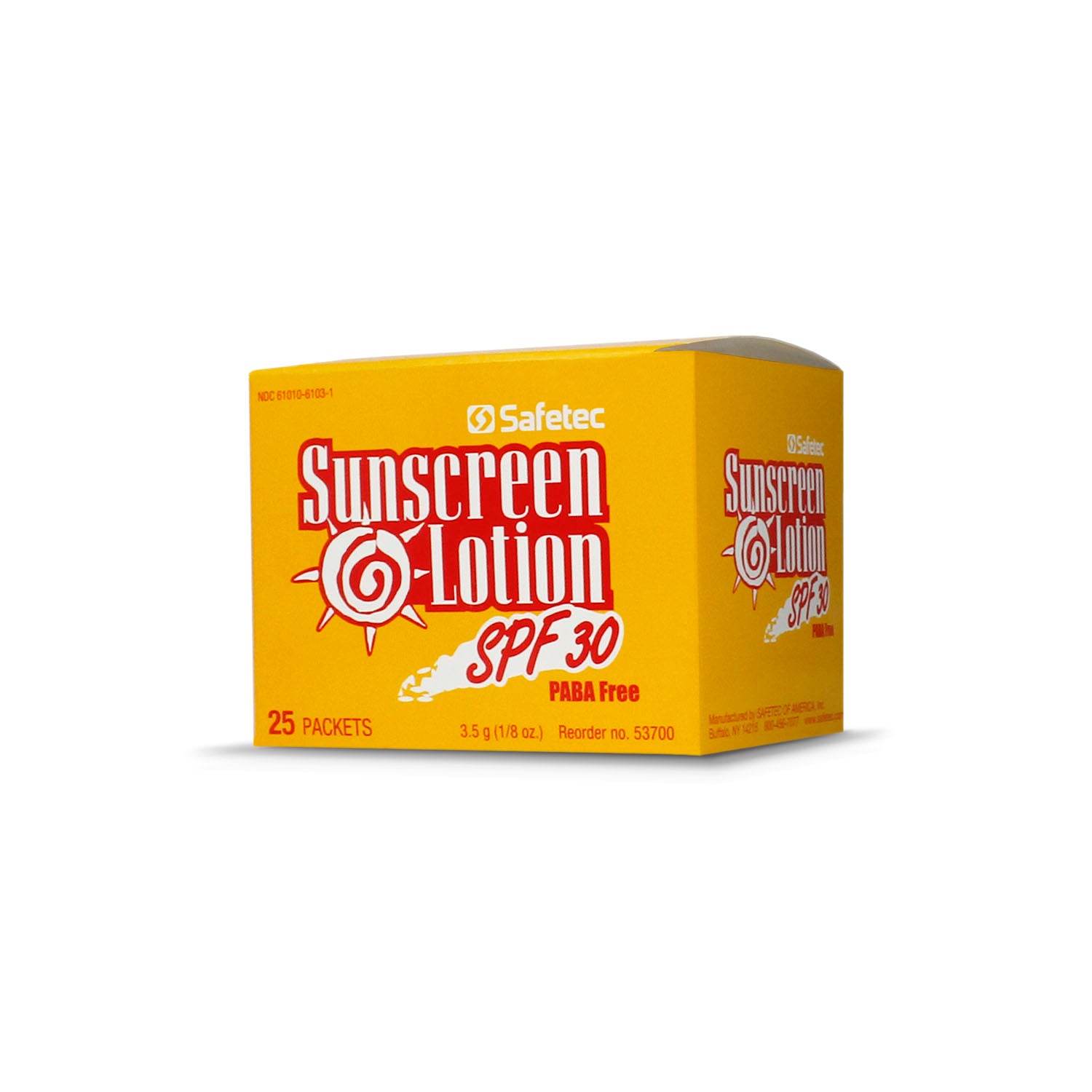 53700 - Safetec of America - Sunscreen, 3.5g Pouch, 25/bx, 24 bx/cs (Not Available for Sale into Canada)    , cs