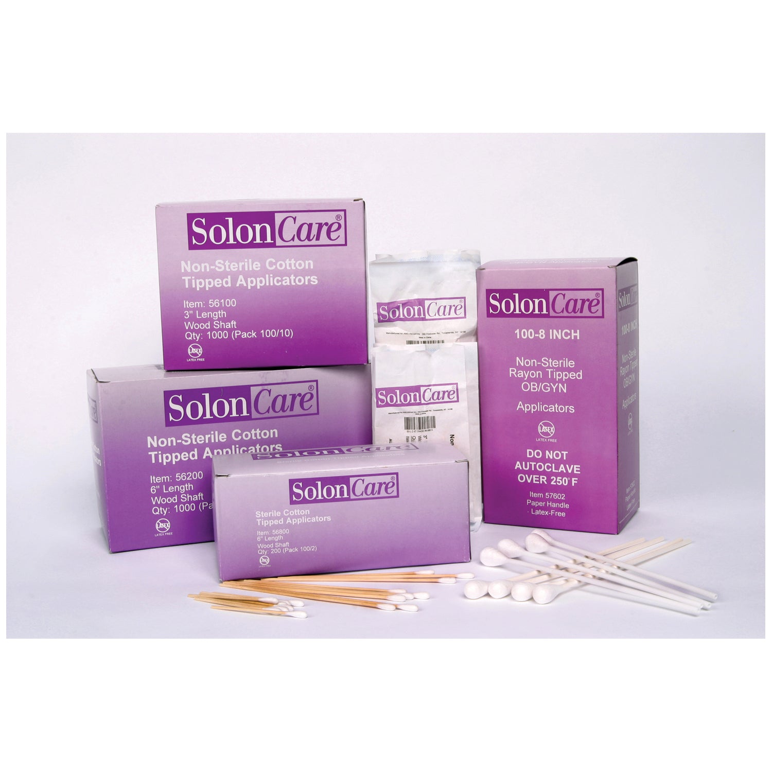 57600 - AMD-Medicom - Rayon-Tipped OB-GYN Applicator, Non-Sterile, Plastic Stick, 8" x 5/32", 50/bx, 10 bx/cs (60 cs/plt)    , cs