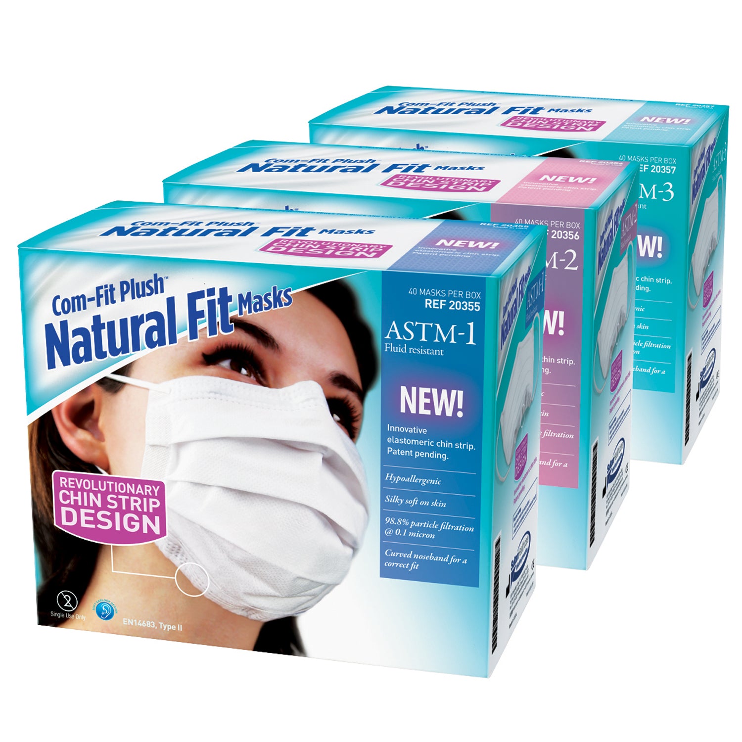 20356 - Sultan Healthcare, Inc. - Com-Fit Plush™ Natural Fit Masks, ASTM 2, White, 40/bx, 1 bx/ea    , ea