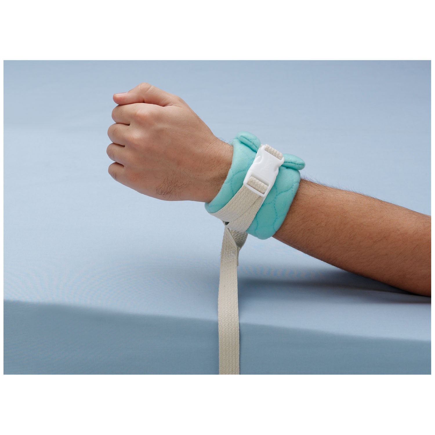 2551 - TIDI Products, LLC - Posey Wrist Restraint, One Size Fits Most, Hook and Loop/Quick Release Buckle, 1-Strap, 2-Piece, Quilted Fabric, Blue (Continental US + HI Only)    , pr
