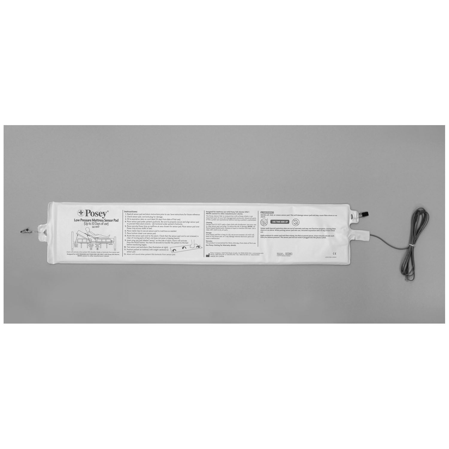 8317 - TIDI Products, LLC - Low Air-Loss Sensor Pad, Single Patient Use, 6 1/2"W x 31 1/2"L, 30-Days, 8ft Cord (Continental US + HI Only)    , ea