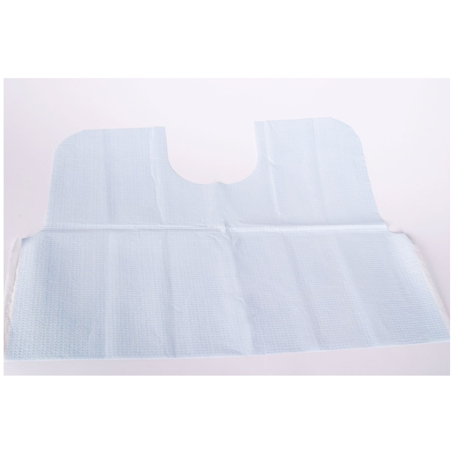 917443 - TIDI Products, LLC - 豪華聚酯毛巾，頸部開口，17 英寸 x 18 英寸，藍色，500 條/箱（20 箱/托盤），箱
