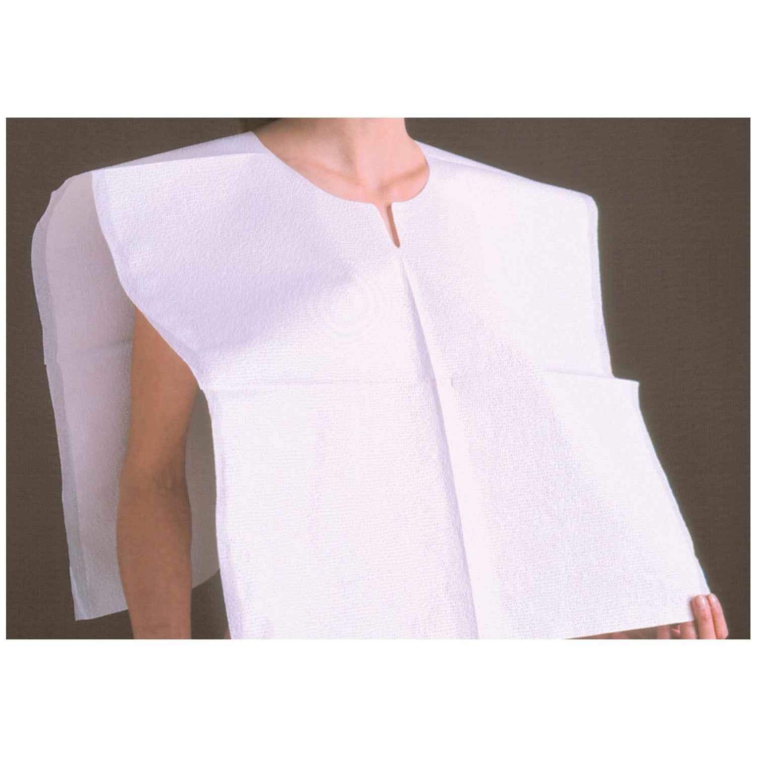 918230 - TIDI Products, LLC - 考試披肩，斗篷式，三層T/P/T，白色，22英寸 x 20英寸，200件/箱
