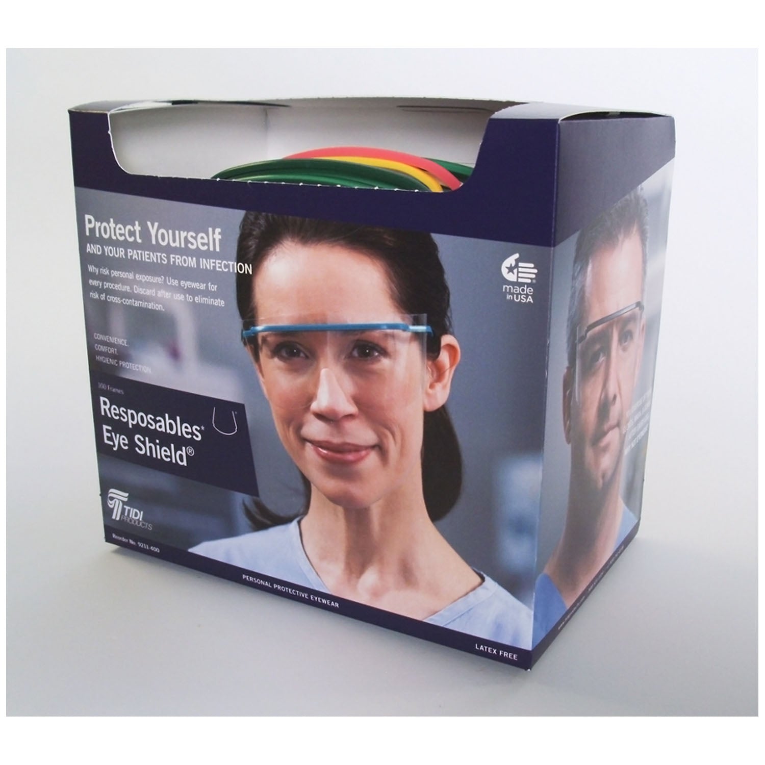 9211-100 - TIDI Products, LLC - Eyeshield Frame, Reposable, Assorted Colors, Pre-Assembled, Non-Sterile, 100/cs    , cs