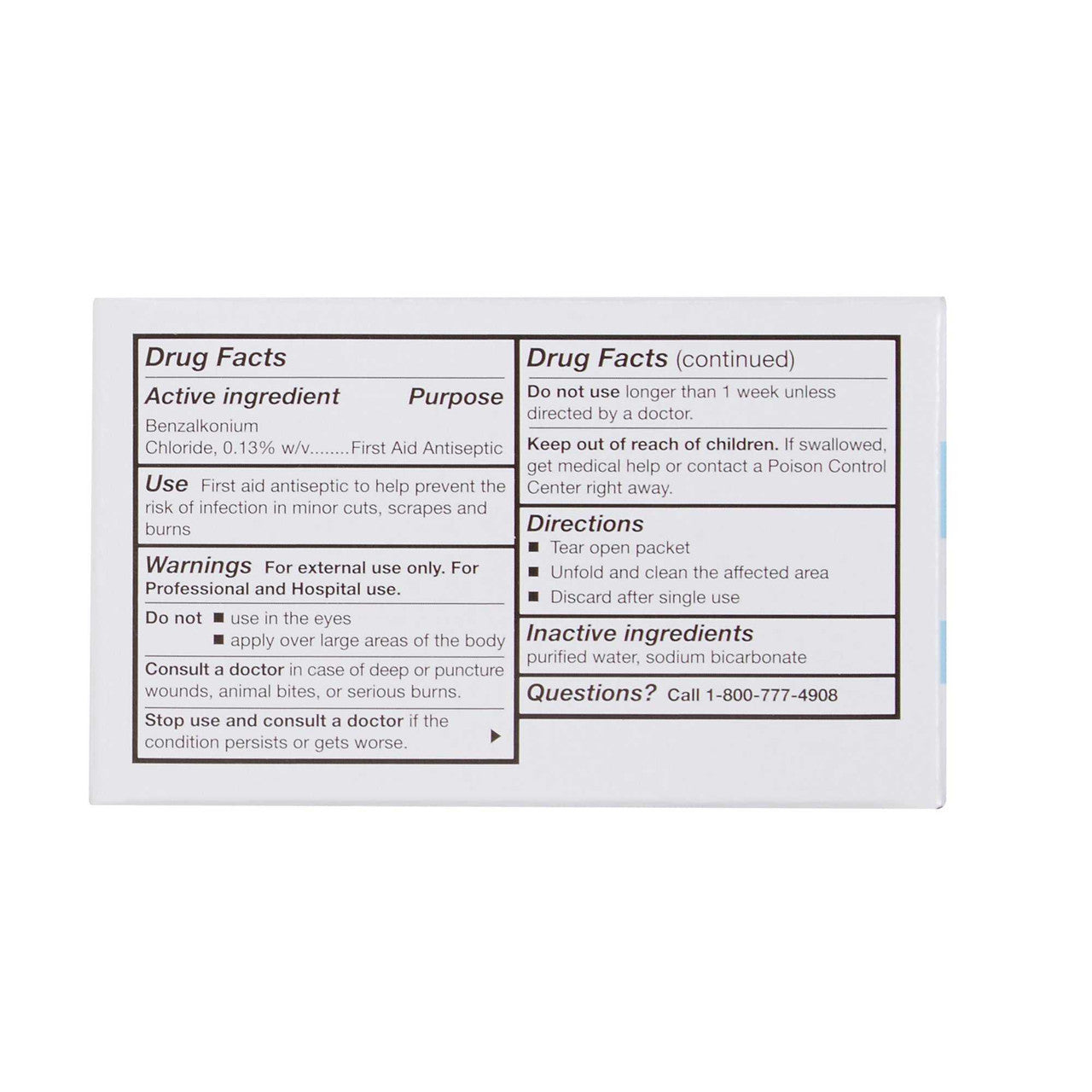 865276 - McKesson - McKesson Antiseptic Skin Towelette, BZK 0.13% Strength, Pad Size 5 x 7'', Unscented, Individual Packet, Pack of 1, (EA)