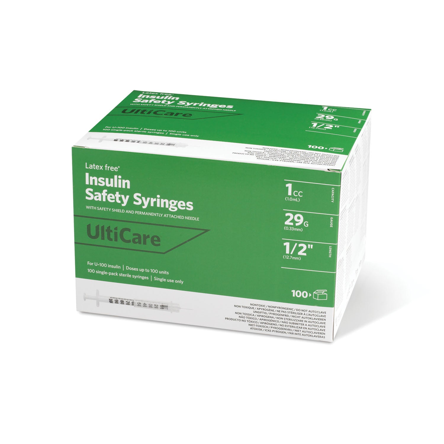 03219 - UltiMed, Inc. - Insulin Syringe, Fixed Needle, 1cc, 29G x ½", 100/bx    , bx
