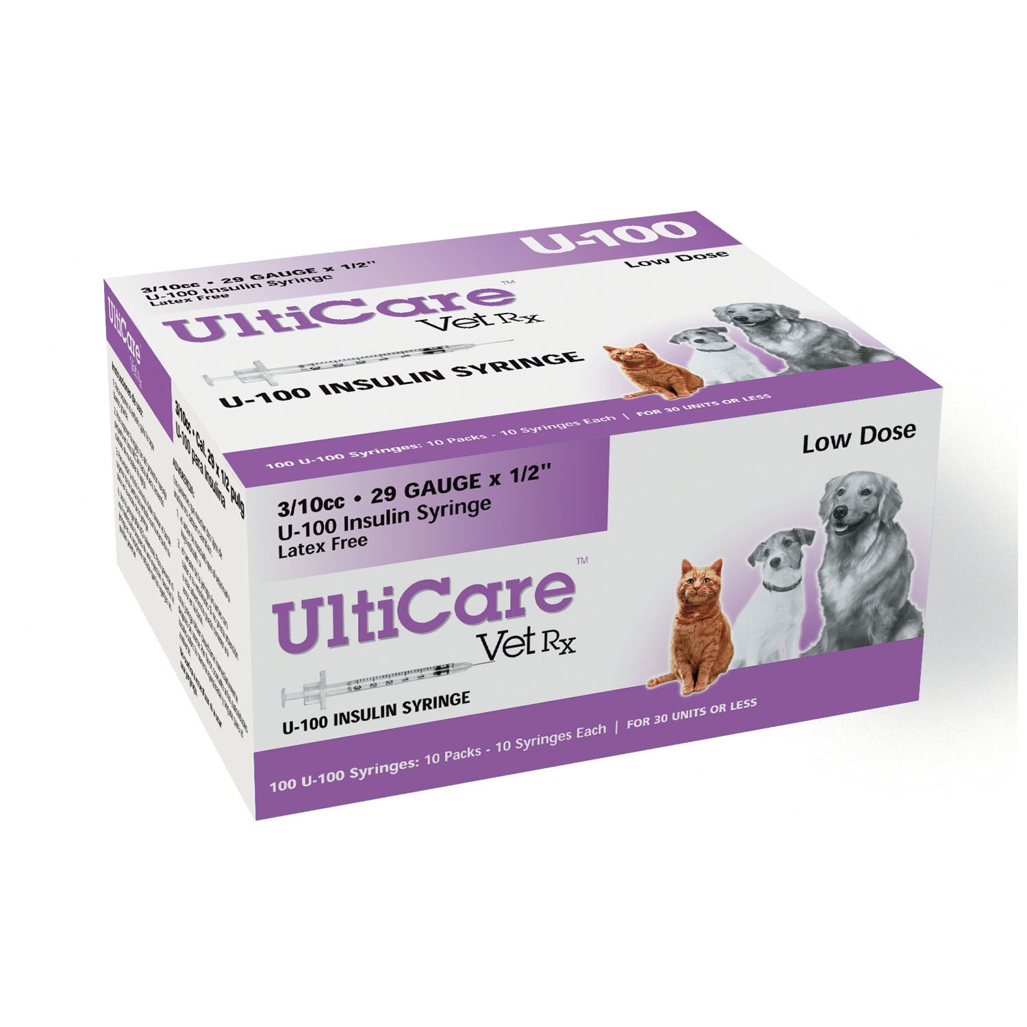 09230 - UltiMed, Inc. - Jeringa U-100, 29G x ½", 3/10 cc, 100/caja, caja