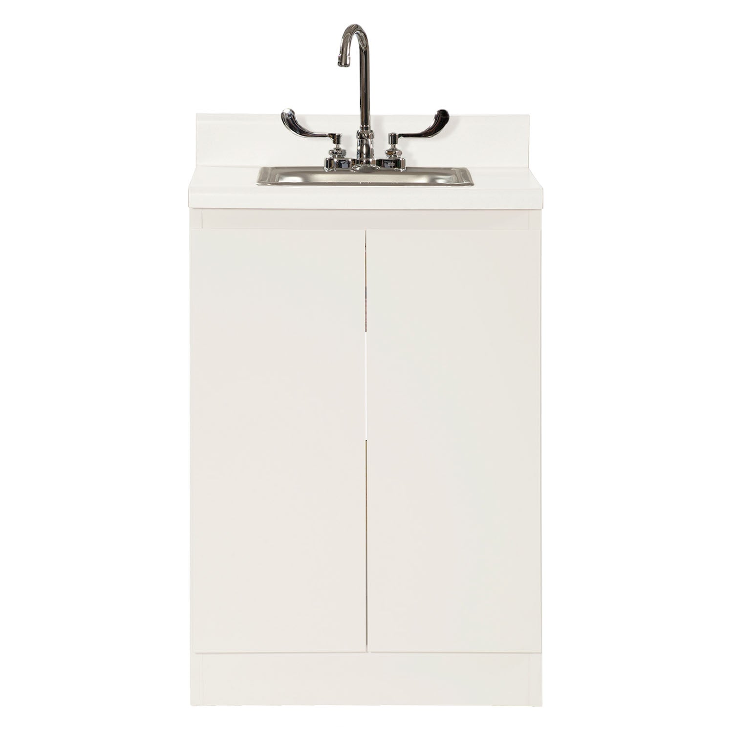 6024 - UMF Medical - Base Cabinet, Steel, 24", with Stainless Steel Sink & Faucet,  Two (2) Doors, Quiet White (DROP SHIP ONLY)    , ea