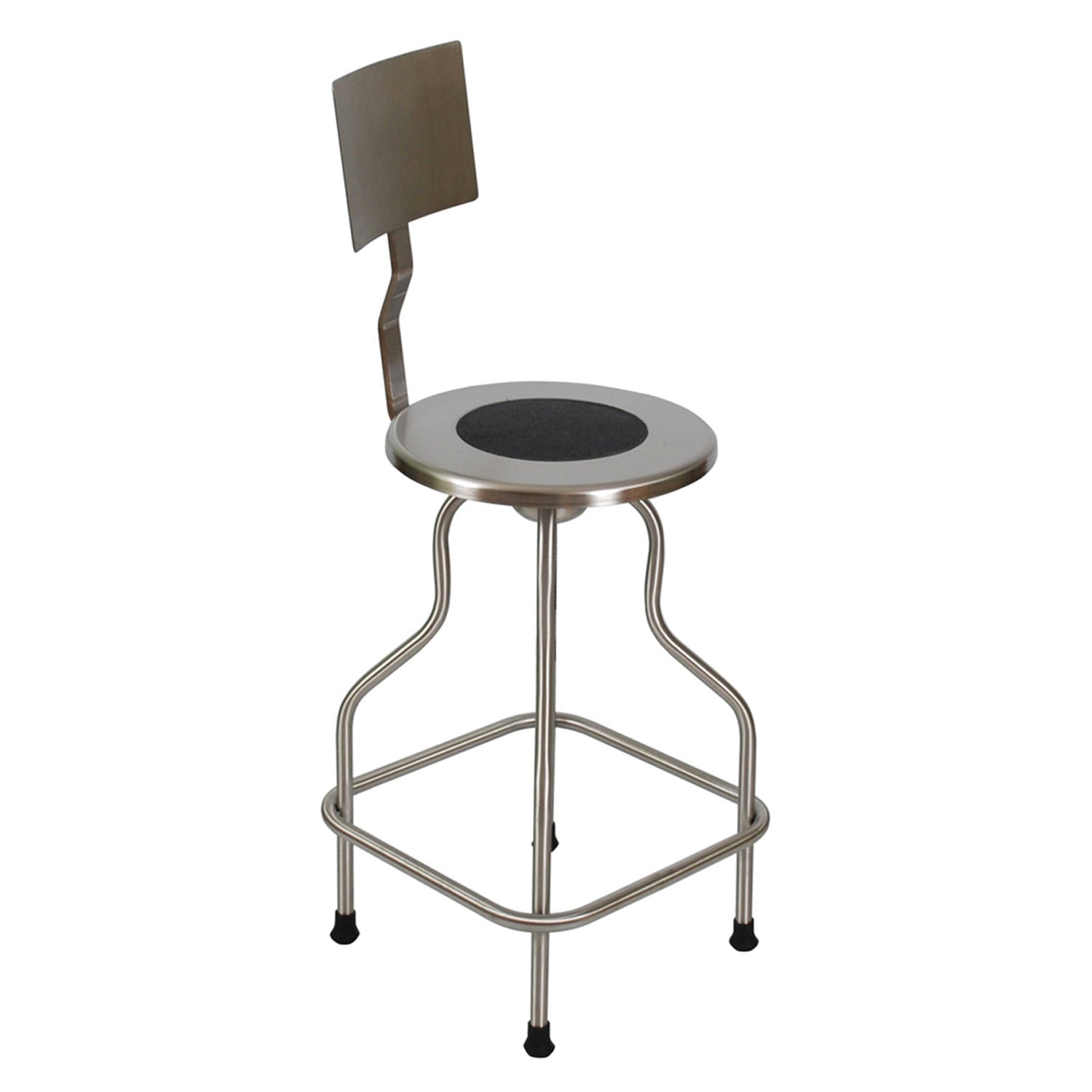 SS6700NC - UMF Medical - Revolving Stool, Stainless Steel with Back & Ring Foot Rest, Seat Height 25" - 31", Non-Corrosive Model (DROP SHIP ONLY)    , ea