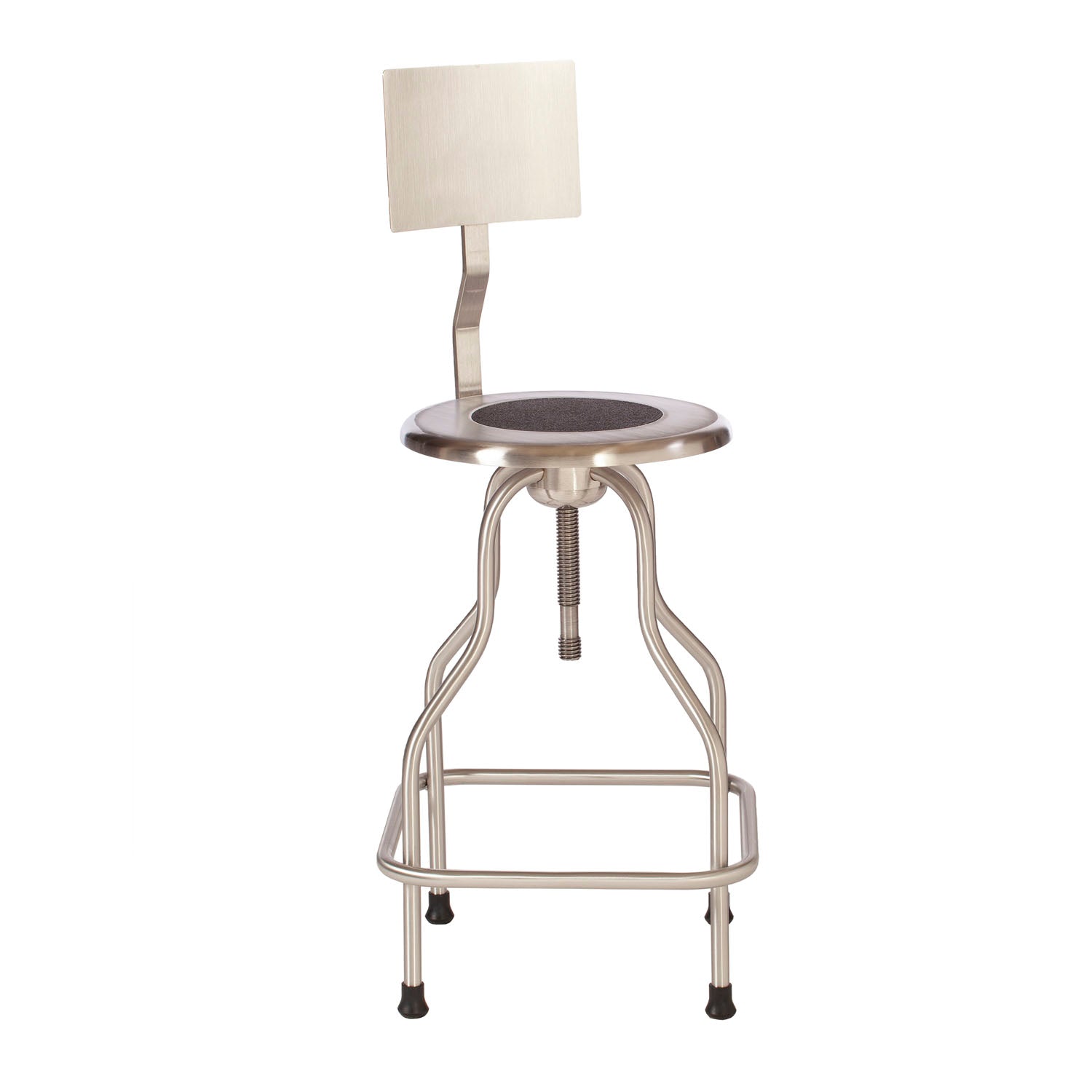 SS6700 - UMF Medical - Taburete giratorio de acero inoxidable con respaldo y reposapiés de anillo, altura del asiento de 25" a 31" (SOLO ENVÍO DIRECTO), c/u