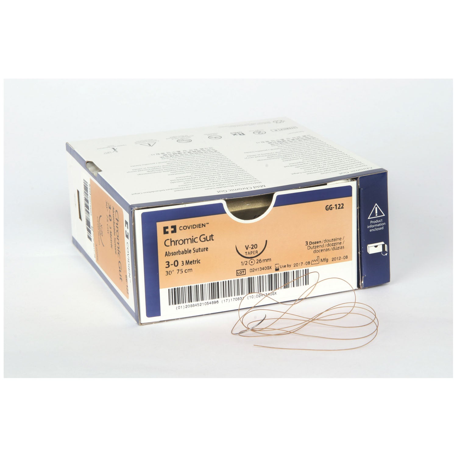 GG122 - Medtronic/Minimally Invasive Therapies Group - Suture, Taper Point, Size 3-0, 30", Needle V-20, ½ Circle, 3 dz/bx (Continental US Only)    , bx