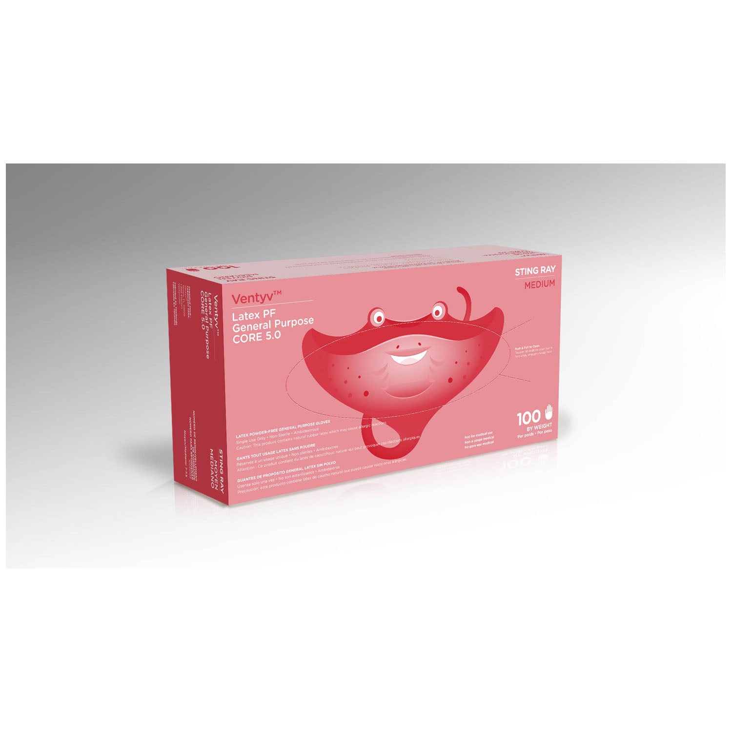 10220102 - Ventyv - Glove, General Purpose, Latex, Textured, Powder-Free (PF), Medium, Natural White, 100/bx, 10 bx/cs (70 cs/plt) (Continental US Only) (Not for use in Healthcare)    , cs