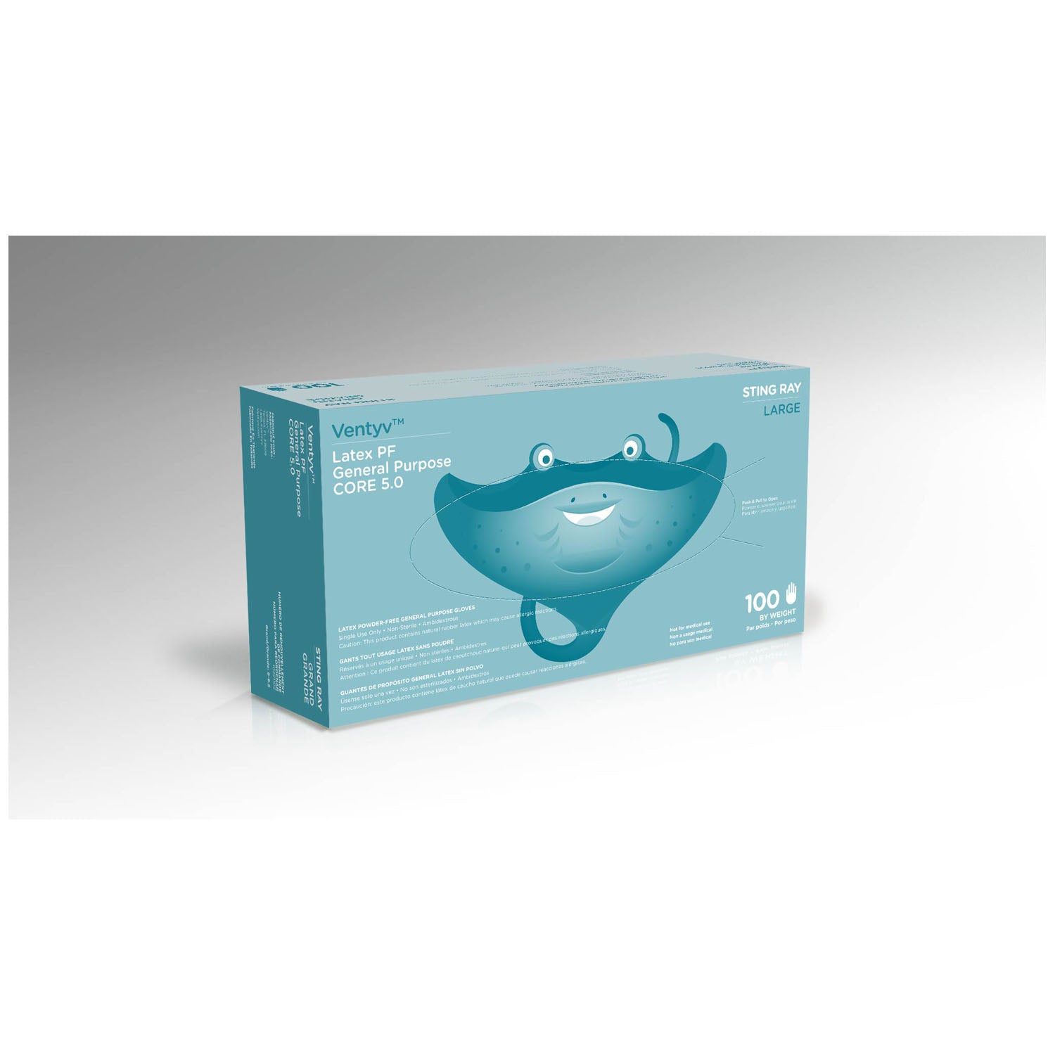 10221102 - Ventyv - Glove, General Purpose, Latex, Textured, Powder-Free (PF), Large, Natural White, 100/bx, 10 bx/cs (70 cs/plt) (Continental US Only) (Not for use in Healthcare)    , cs