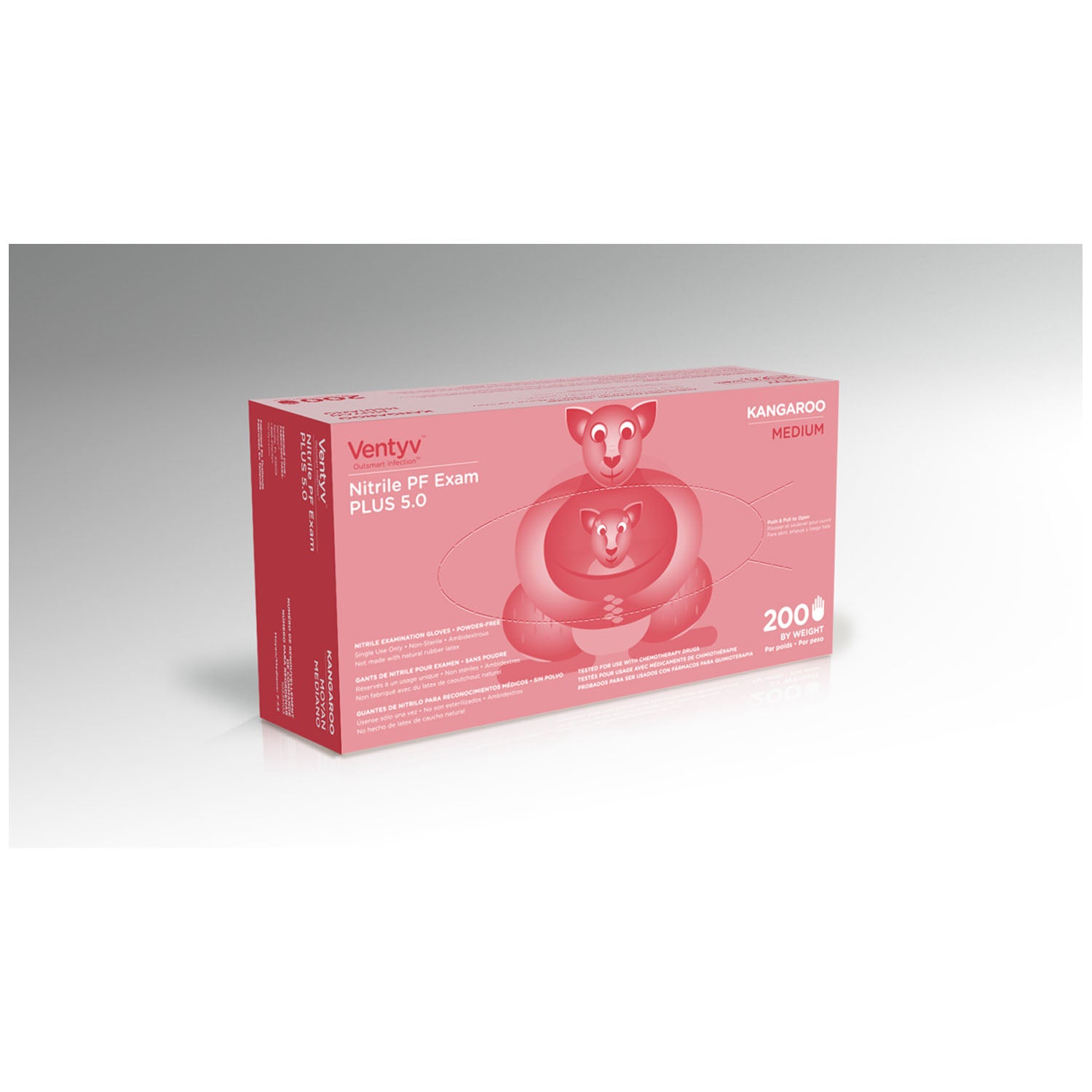 10335103 - Ventyv - Glove, Exam, Nitrile, Powder-Free (PF), Textured Finger Tip, Chemotherapy Tested, Blue, Medium, 200/bx, 10 bx/cs (60 cs/plt) (Continental US Only)    , cs