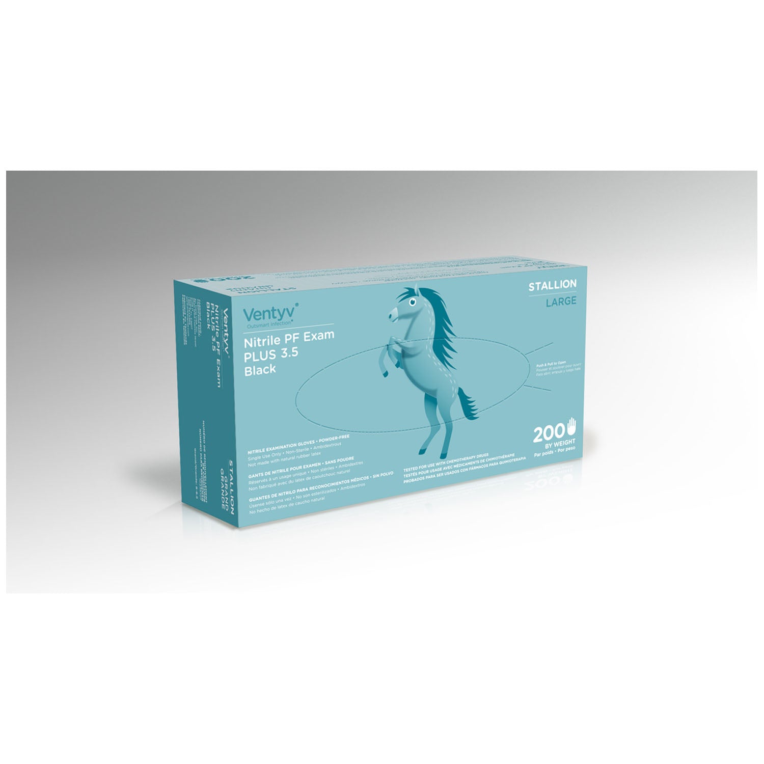 10336107 - Ventyv - Glove, Exam, Nitrile, Powder-Free (PF), Polymer Coated, Textured Finger Tip, Chemotherapy Tested, Black, Large, 200/bx, 10 bx/cs (Continental US Only) (To be DISCONTINUED)    , cs