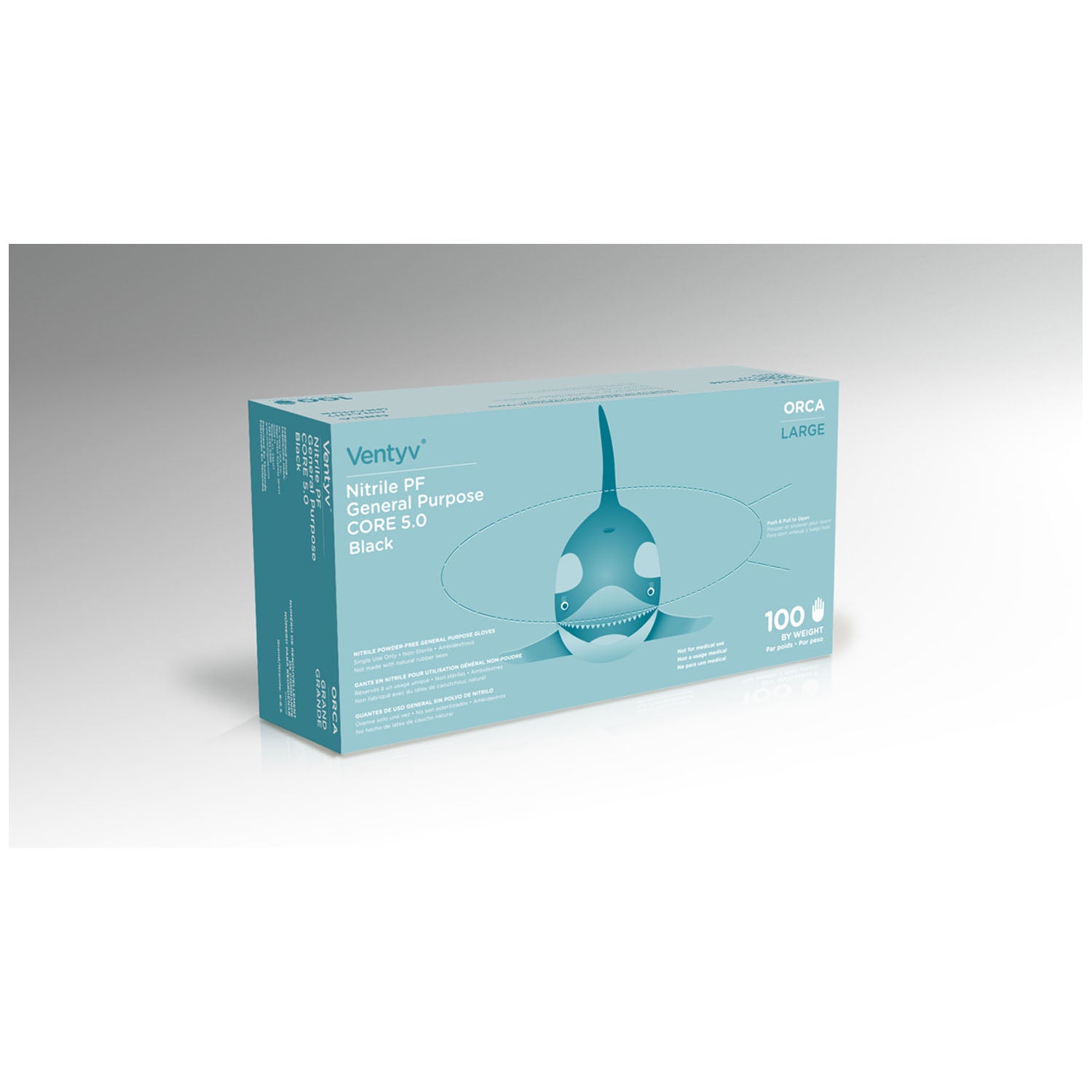 10421106 - Ventyv - Glove, General Purpose, Nitrile, Poly Coated, Textured, Powder-Free (PF), Large, Black, 100/bx, 10 bx/cs (Continental US Only) (Not for use in Healthcare)    , cs