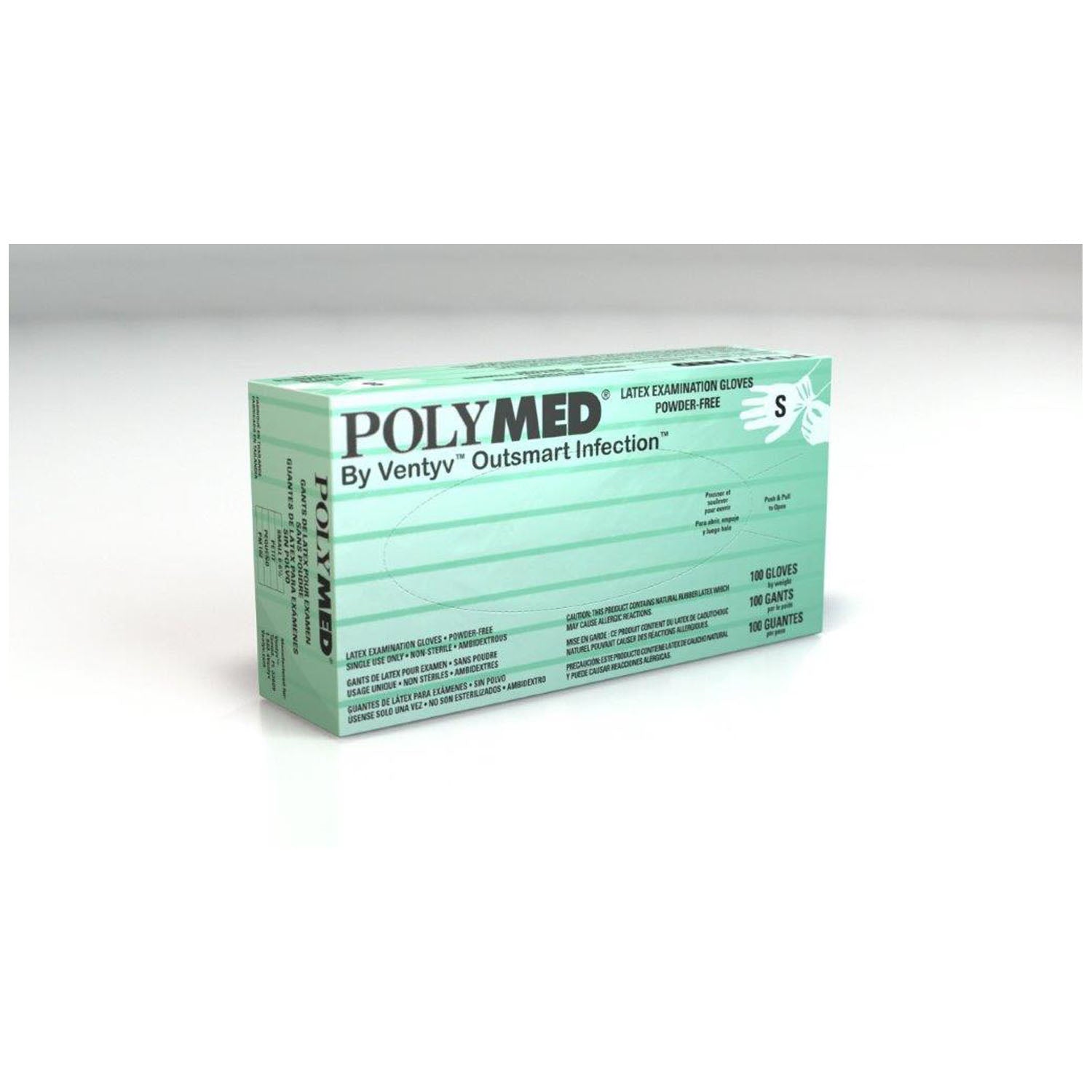 PM102 - Ventyv - Glove, Exam, Latex, Small (6-6.5), Powder Free (PF), Fully Textured, Natural White, Green Dispenser Box, 100/bx, 10 bx/cs (84 cs/plt) (Continental US Only) (Item on Manufacturer Backorder - Inventory Limited when Available)    , cs