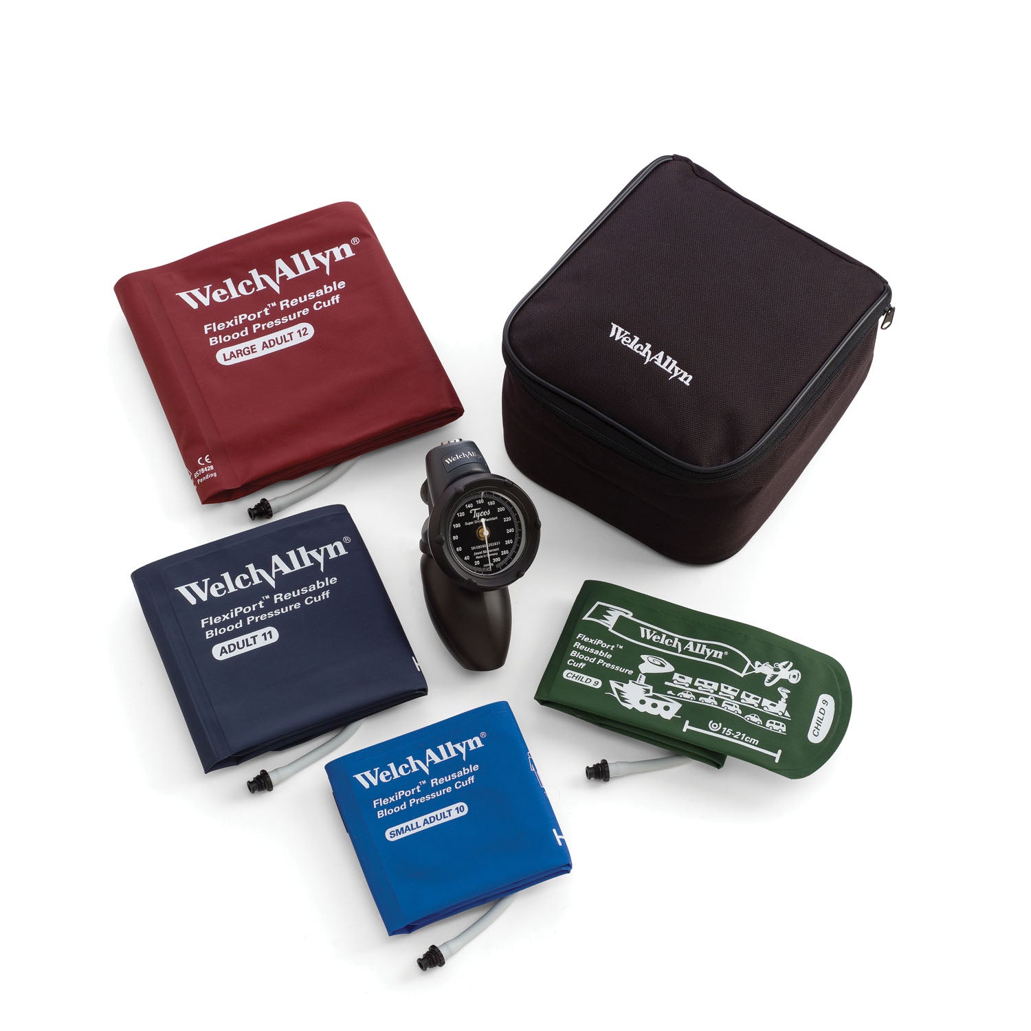5098-23 - Hillrom - Family Practice Kit & Case, Includes Child Print Cuff, Adult & Large Adult, Latex Free (LF) (US Only)    , ea