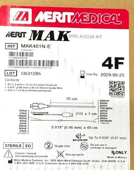 MAK401N-E - MERIT MEDICAL - Mini acces kit, (BX/10)