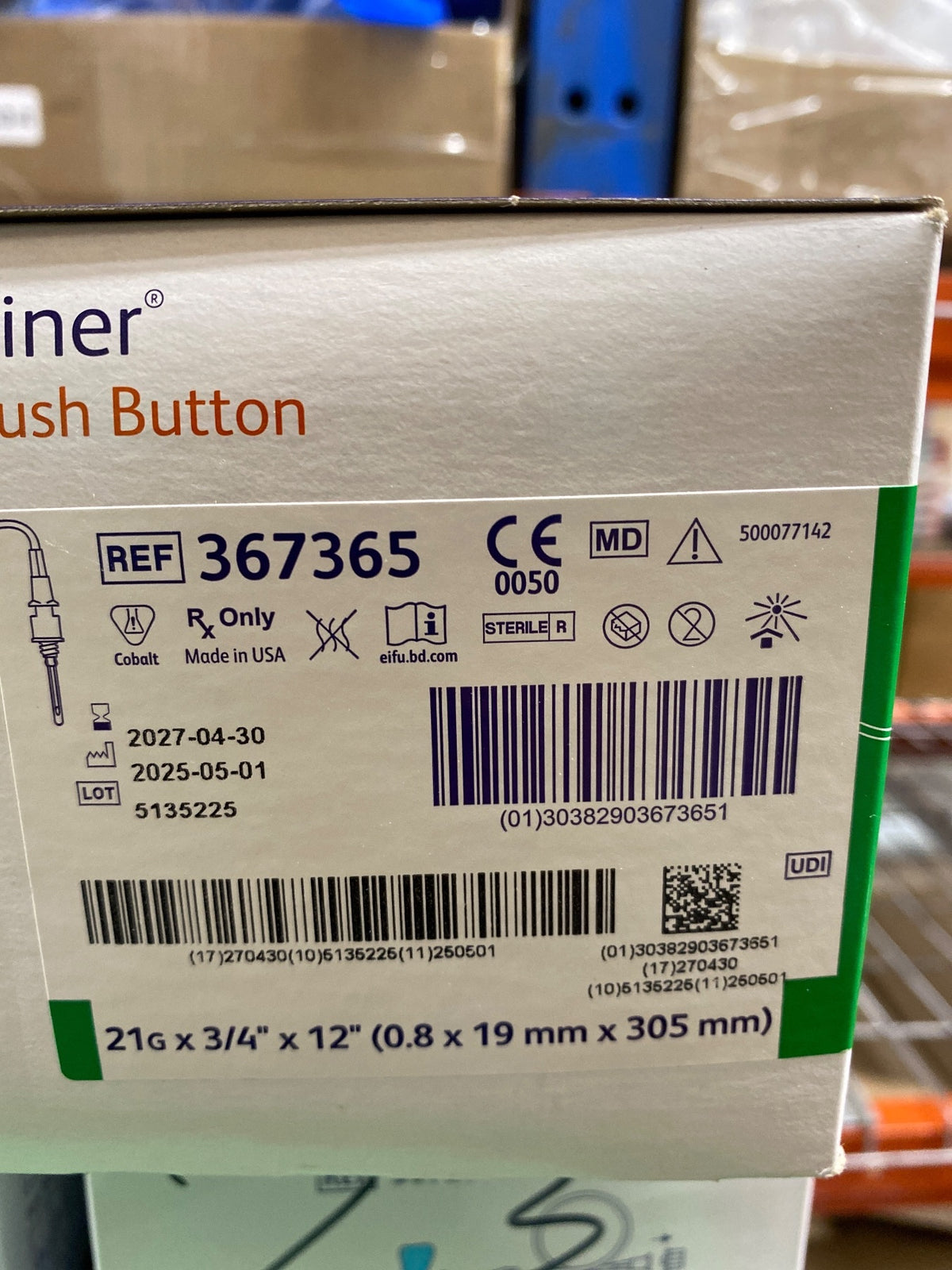 367365 - BD - WINGSET PBBCS UTW PP 21X.75 12 LUER, (BX/50)
