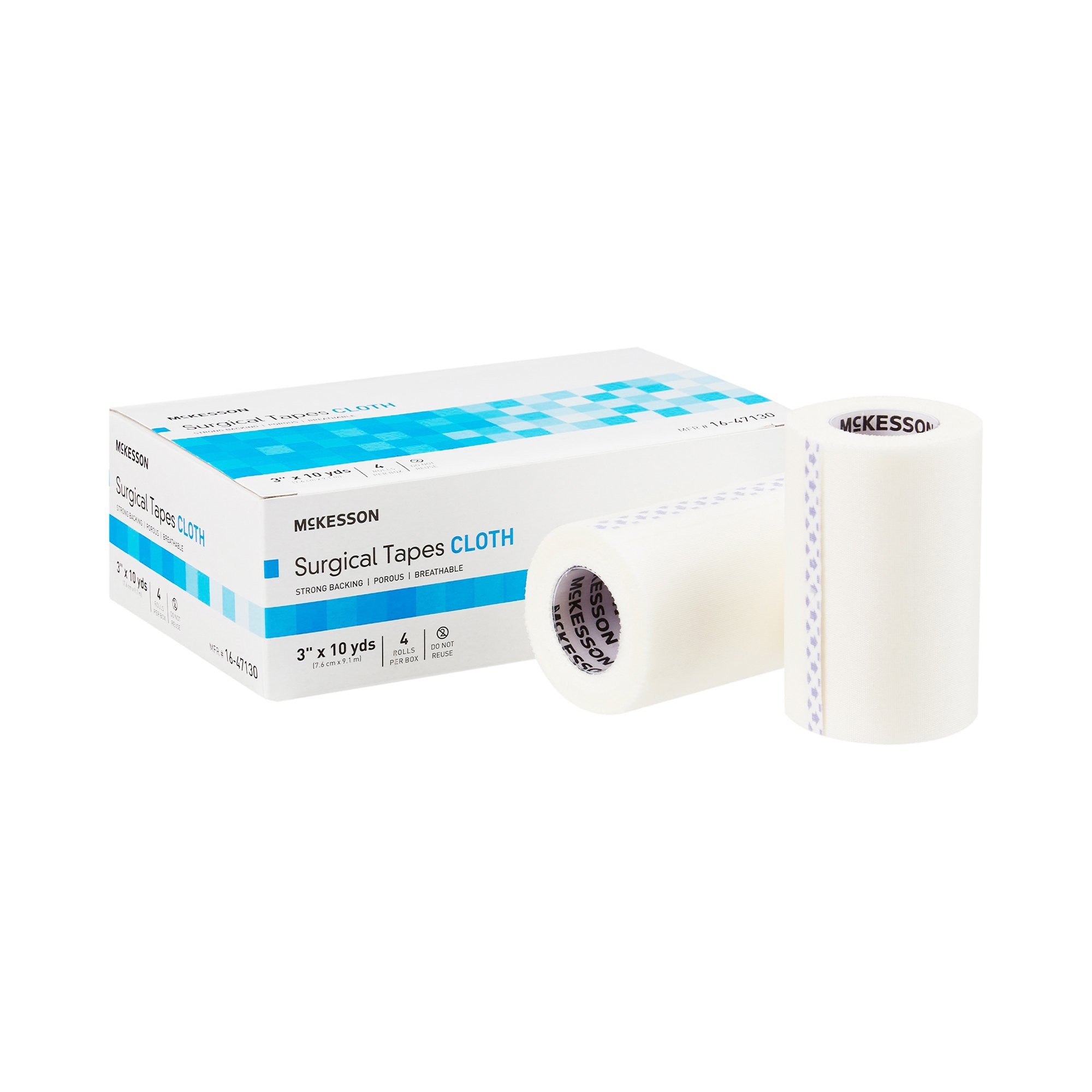 466891 - McKesson - McKesson Medical Tape White 3 in X 10 yd Silk-Like Cloth, 16-47130, Case of 48, (CS)