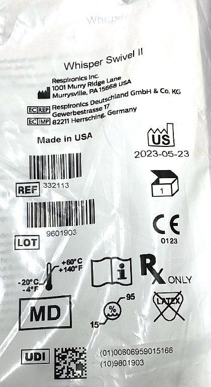 332113 - RESPIRONICS - Whisper Swivel II, (EA/1)