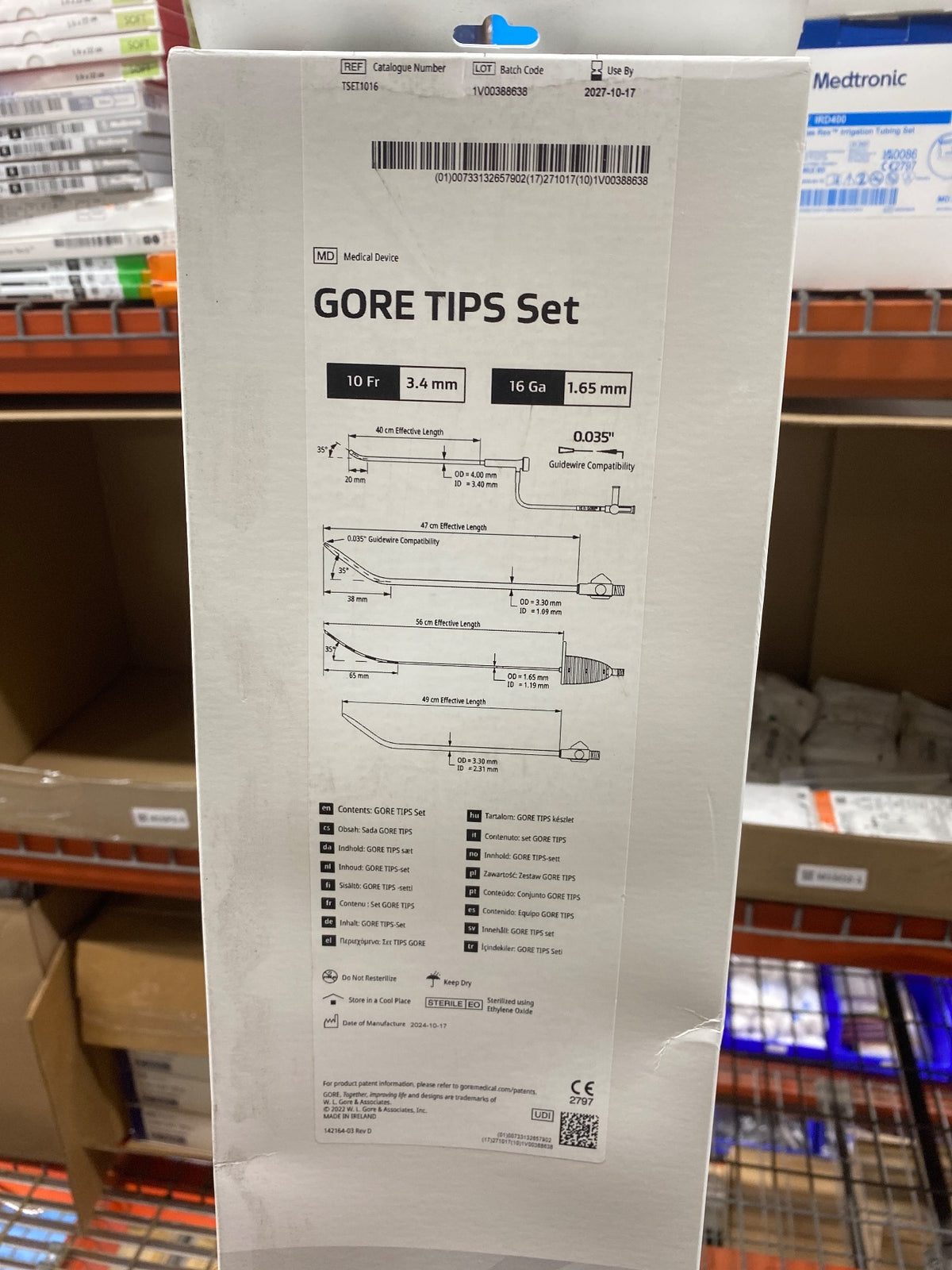 TSET1016 - GORE - GORE TIPS SET 10Fr 3.4mm / 16Ga 1.65mm, (BX/2)
